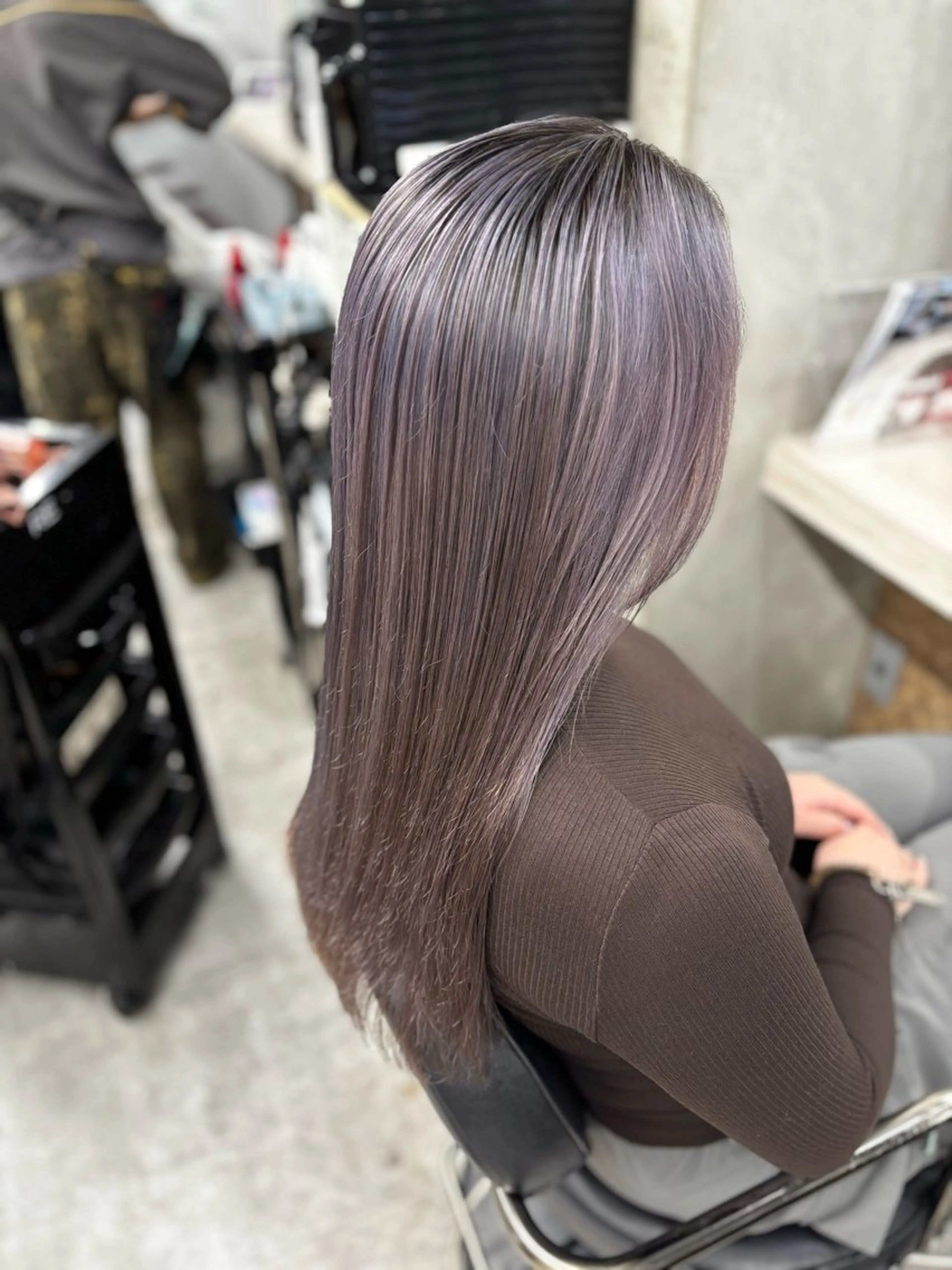 ロング カット ヘアカラー トリートメント 🌟髪質改善ケアカラ ー美髪縮毛矯正y🌟のヘアスタイル