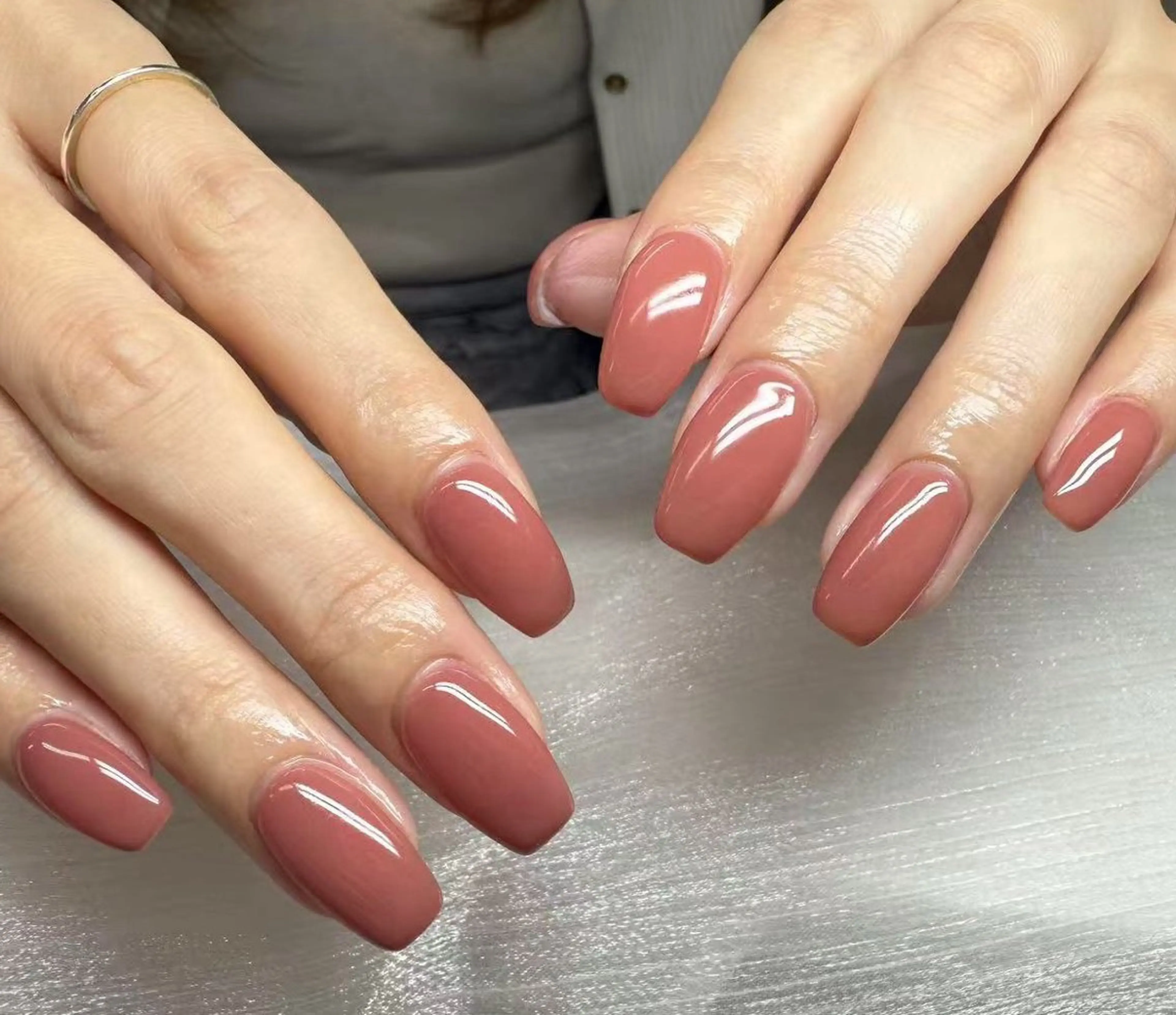 ネイル ハンドネイル Kaka_ パラジェル、長さだしのネイルデザイン