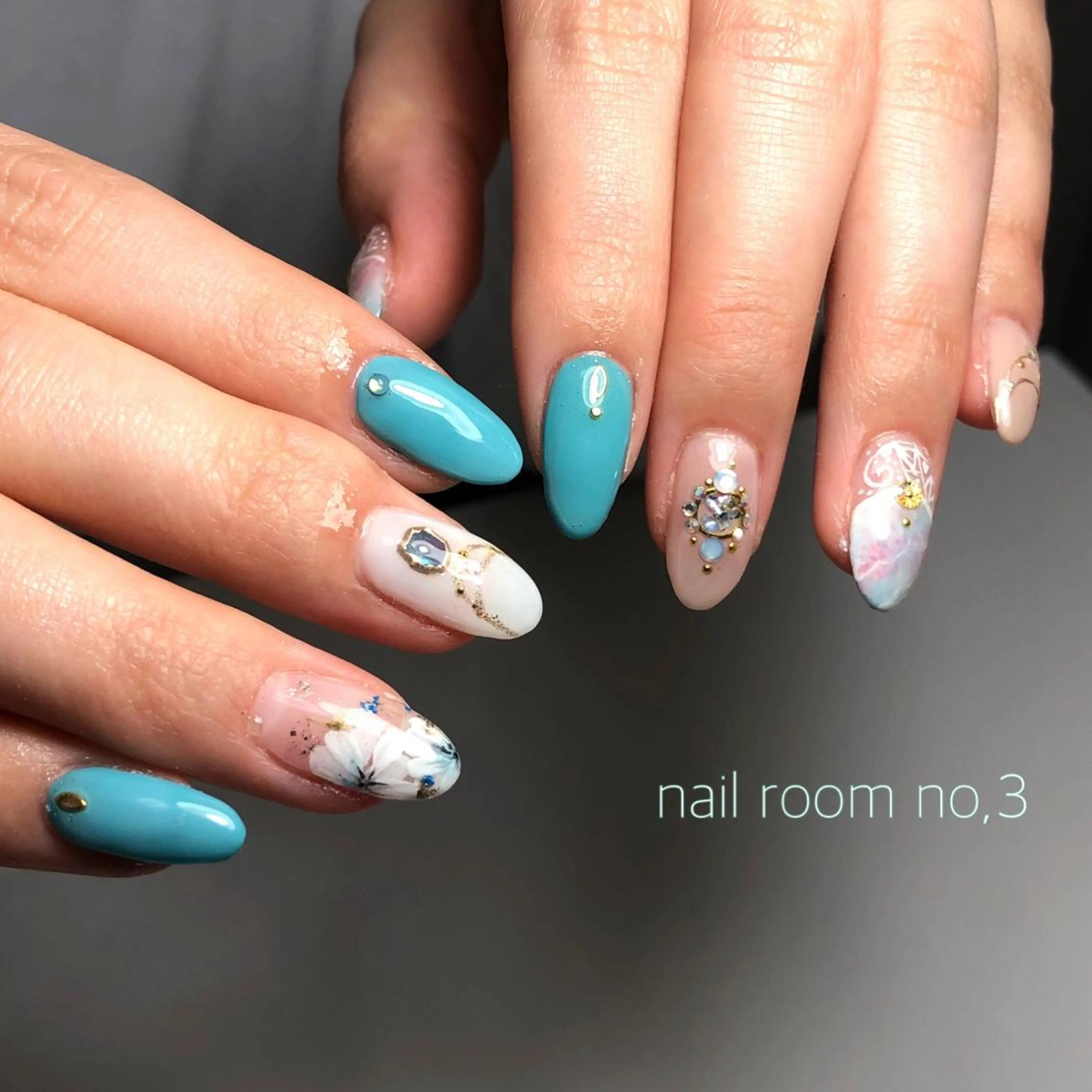 ネイル ブルー 持ち込み K yukaのネイルデザイン