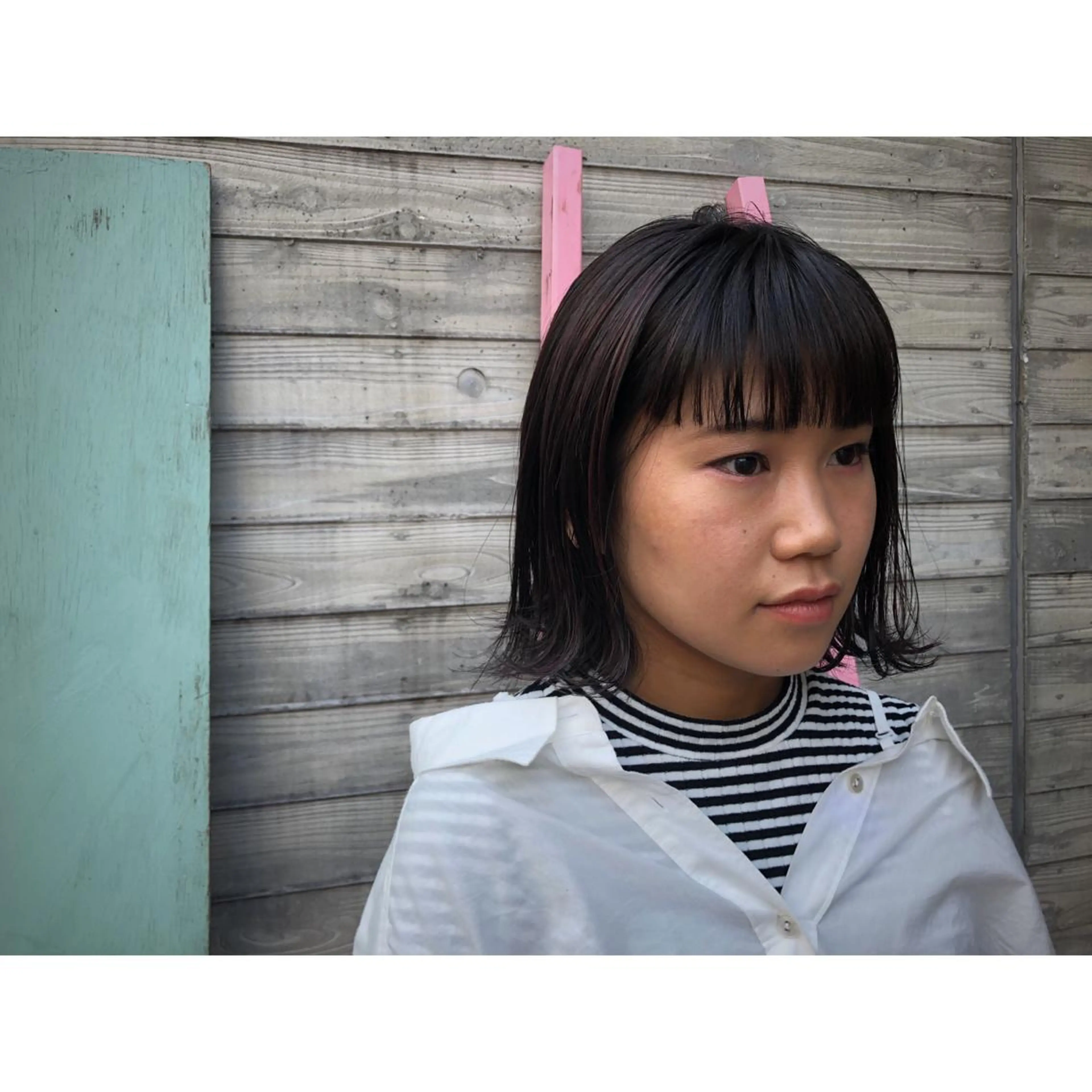 ミディアム カラー ヘアアレンジ 藤井 菜緒のヘアスタイル