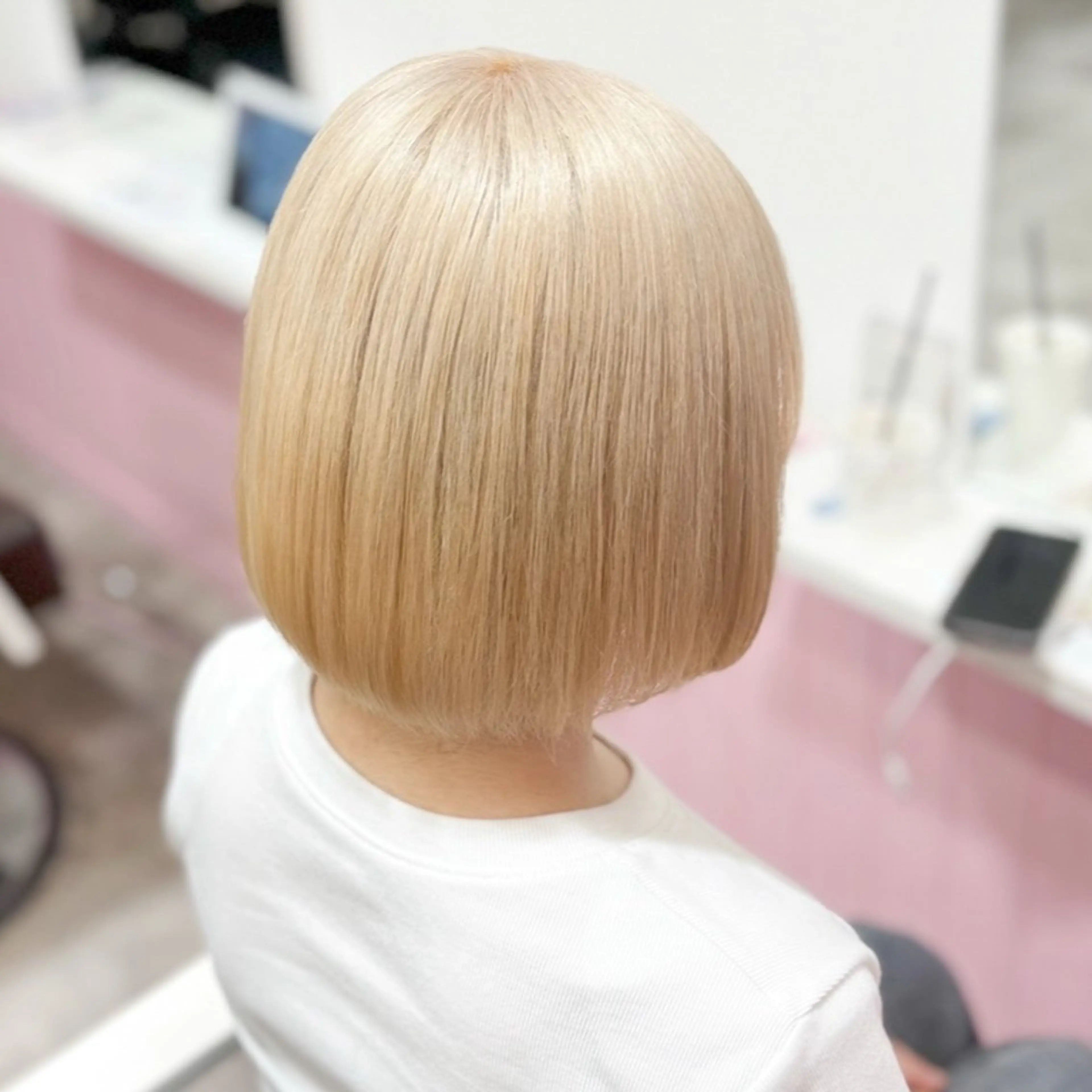 ミディアム カラー 艶髪ハイトーン/ ブロンド/Nagiのヘアスタイル