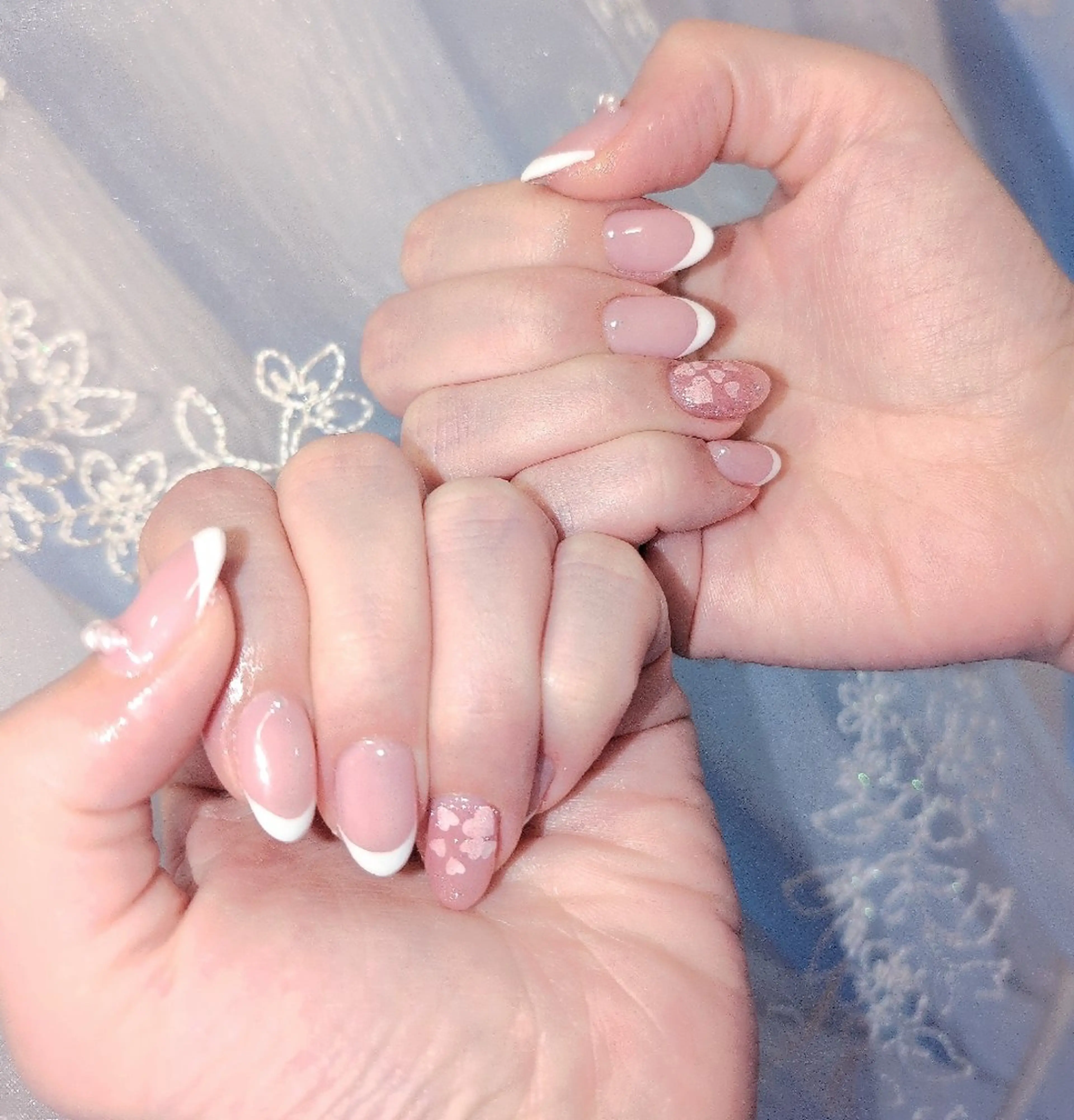 ネイル 長さ出し ジェルネイル 韓国ネイル マグネットネイル ニュアンスネイル ハンドネイル I LOVE ME  NAIL.｡.:*♡のネイルデザイン