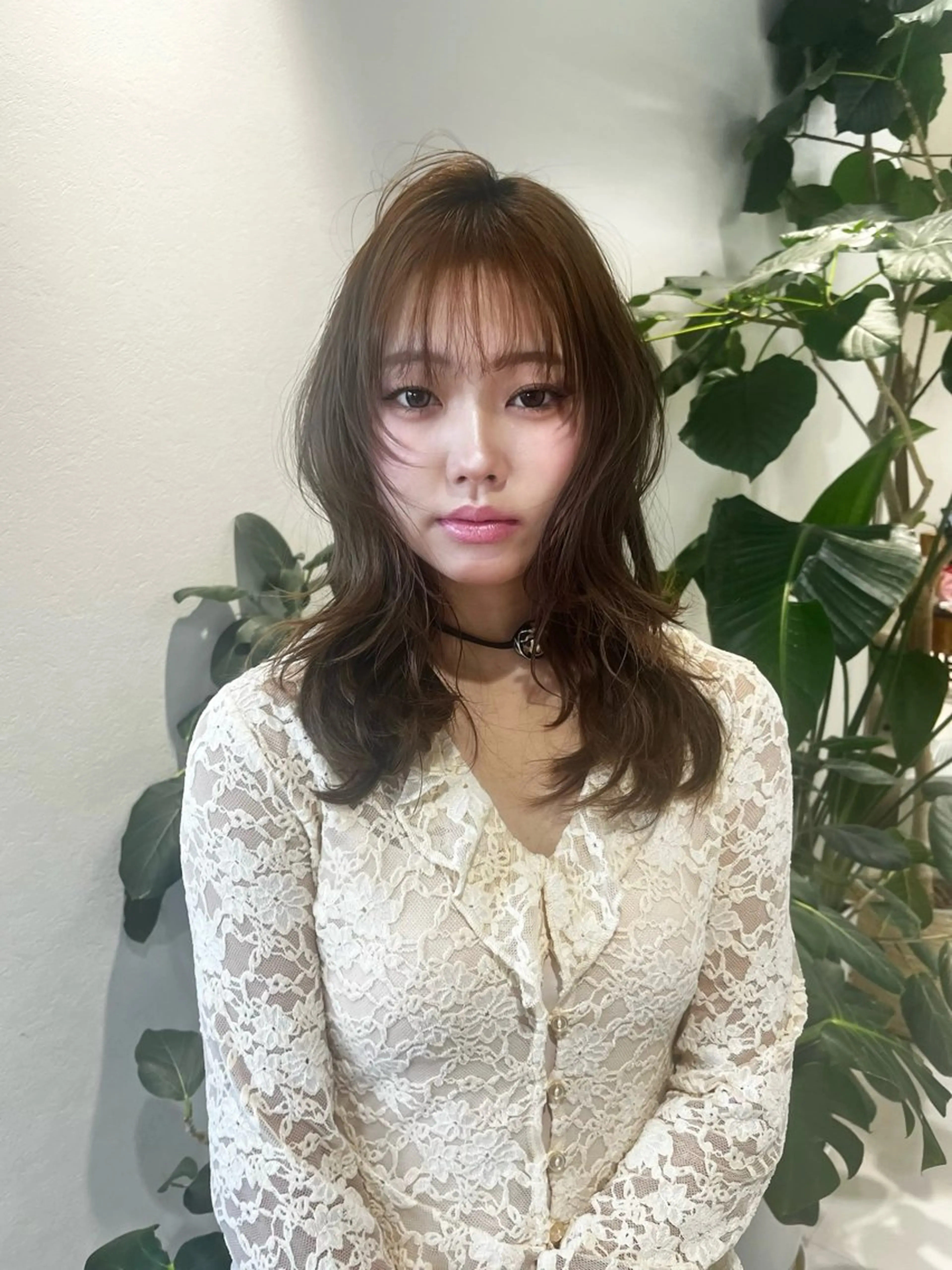 ミディアム カラー ブラウンカラー レイヤーカット カット ヘアカラー トリートメント レイヤーカット/カラ ー/U24/河野凜のヘアスタイル