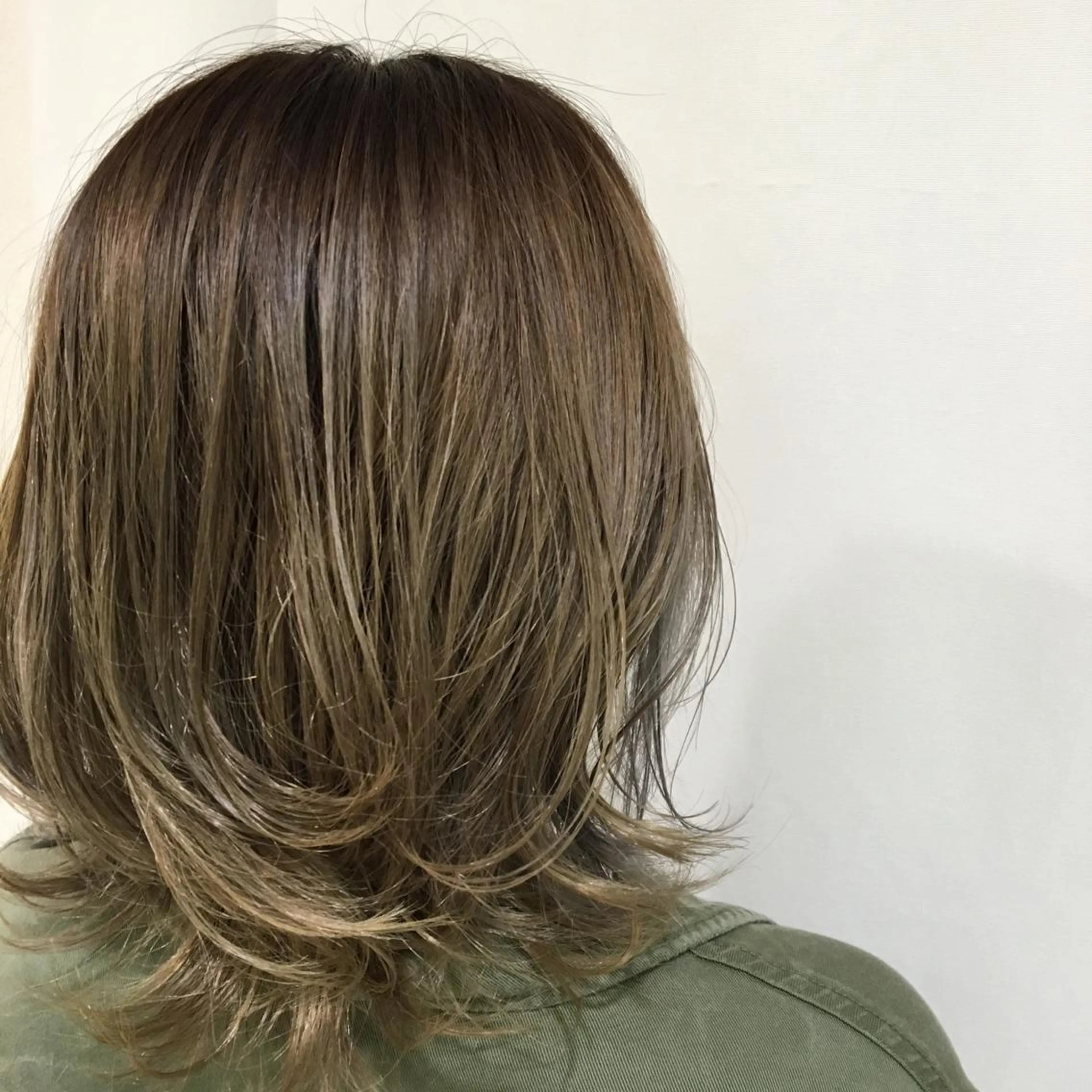 ミディアム カラー アッシュ きむえり/髪質改善 /セット/カラーのヘアスタイル