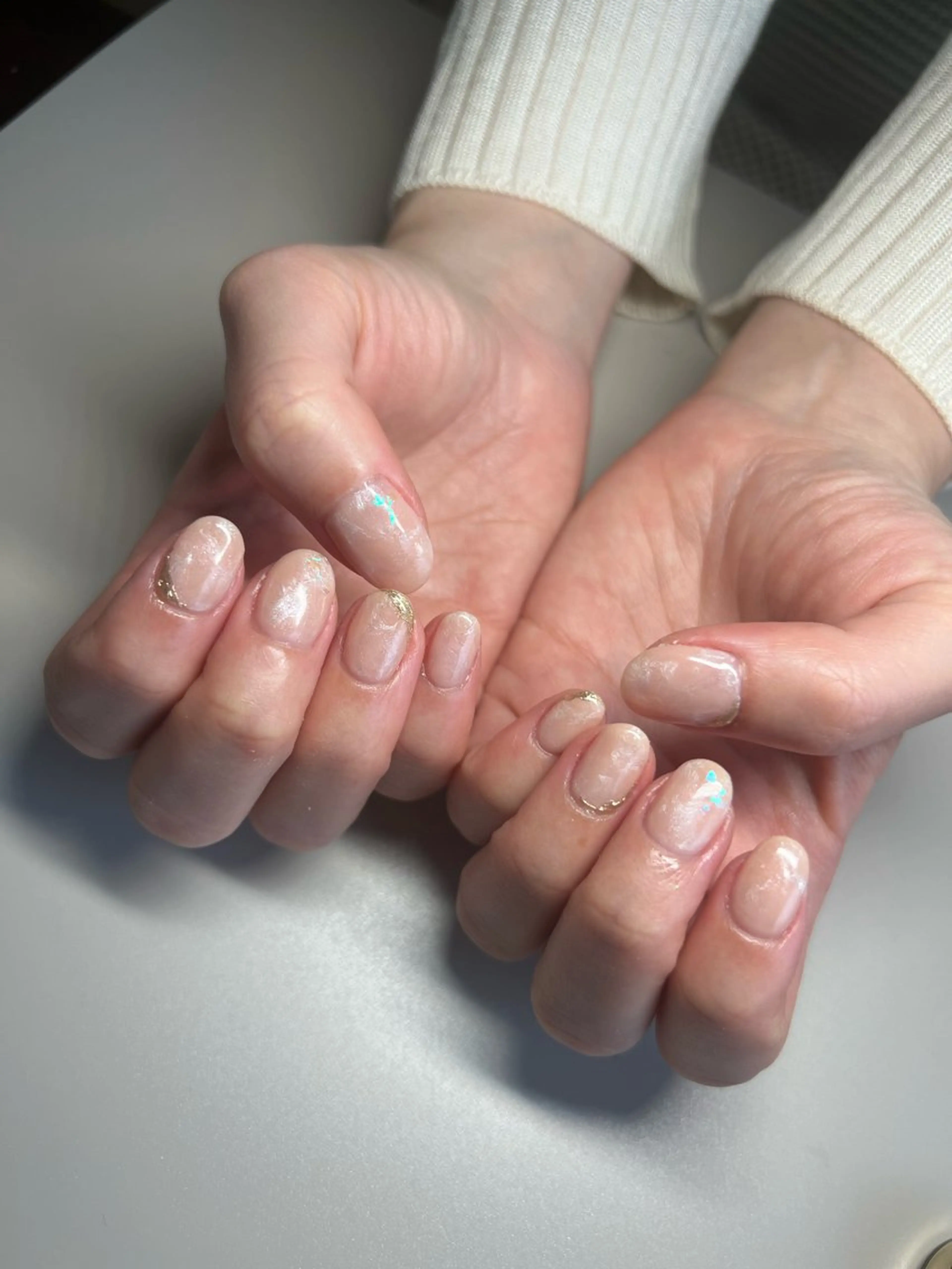 ネイル アートネイル 大理石ネイル(マーブル) 持ち込み ニュアンスネイル toki 横浜✨天王町のネイルデザイン