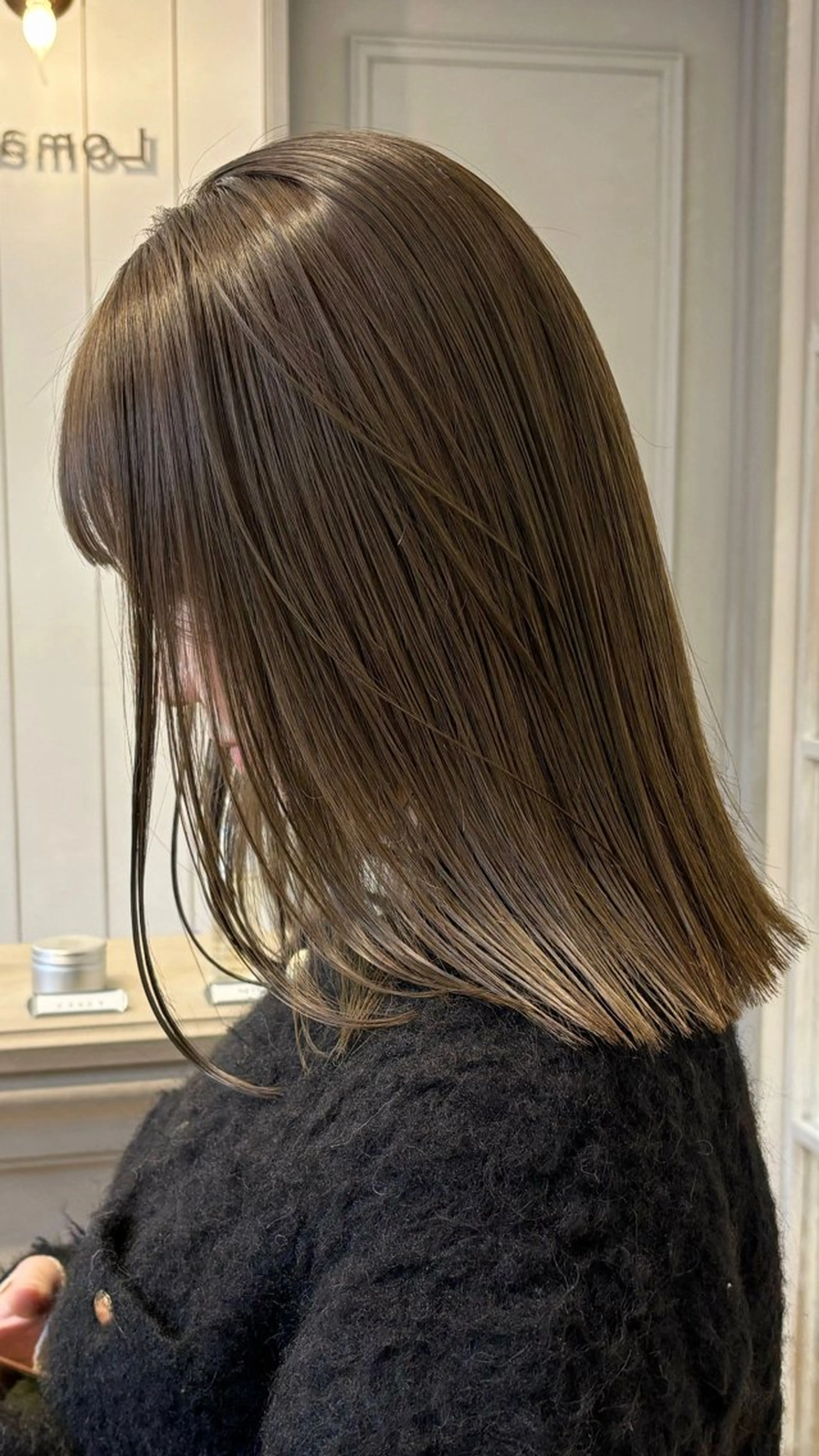 ミディアム カラー オリーブ/縮毛♡ Natsuno🩰のヘアスタイル