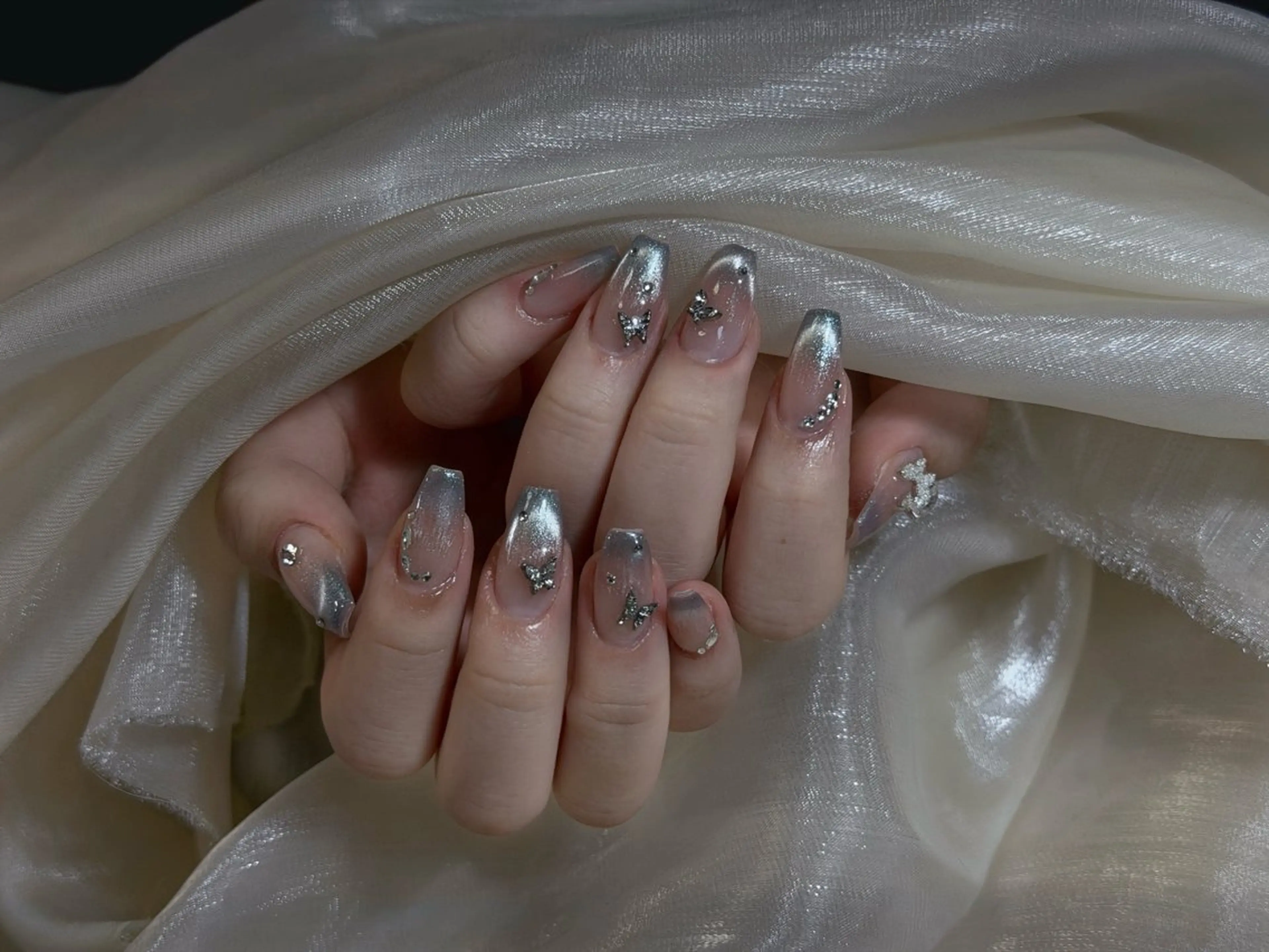 ネイル チークネイル 長さ出し フレンチネイル ジェルネイル 韓国ネイル ハンドネイル Rola kira 麗のネイルデザイン