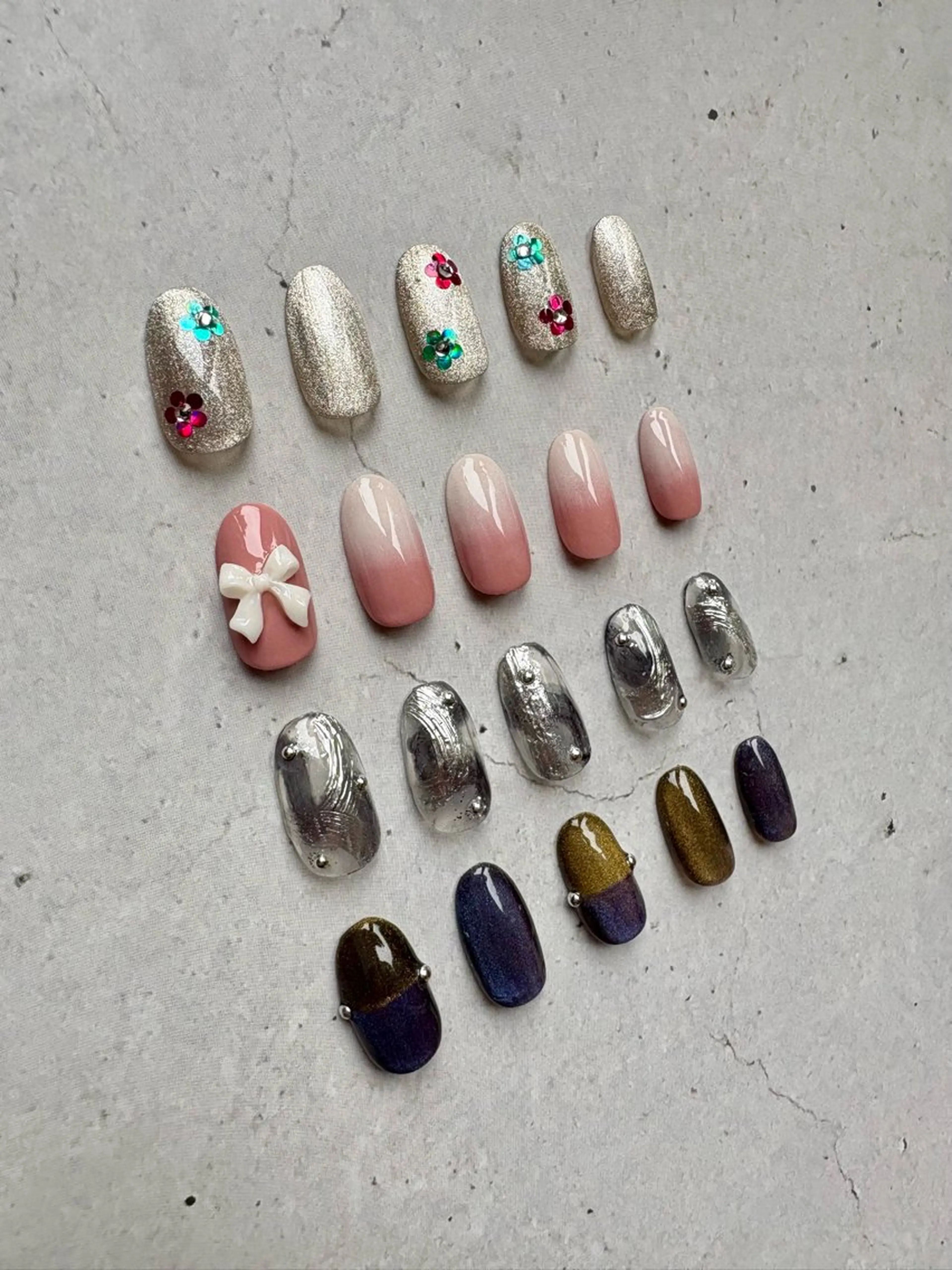 ネイル アートネイル フラワーネイル ジェルネイル ホログラムネイル マグネットネイル Atelier Harmonicのネイルデザイン