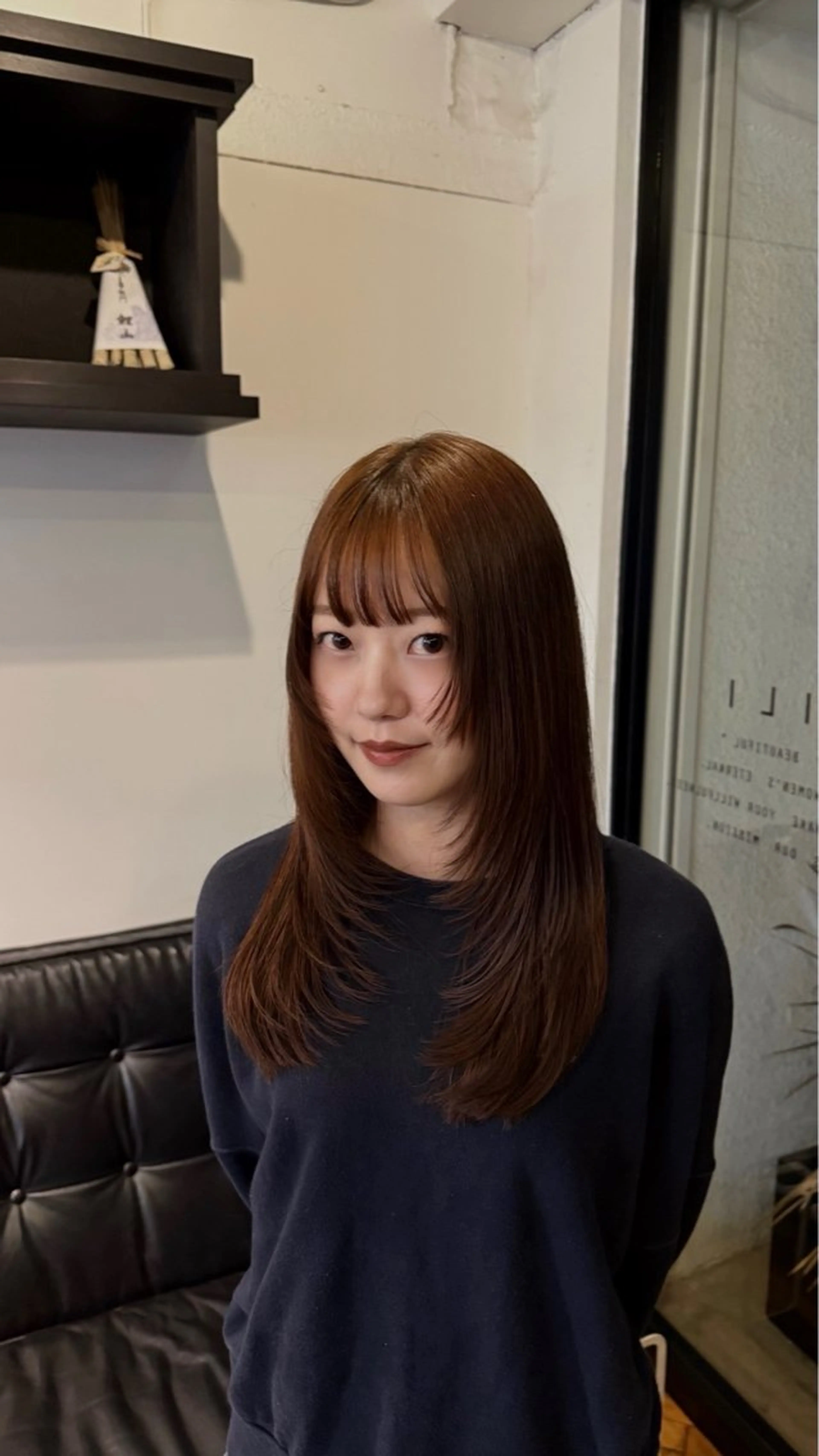 ロング 顔周りカット レイヤーカット ヒグチ マユのヘアスタイル