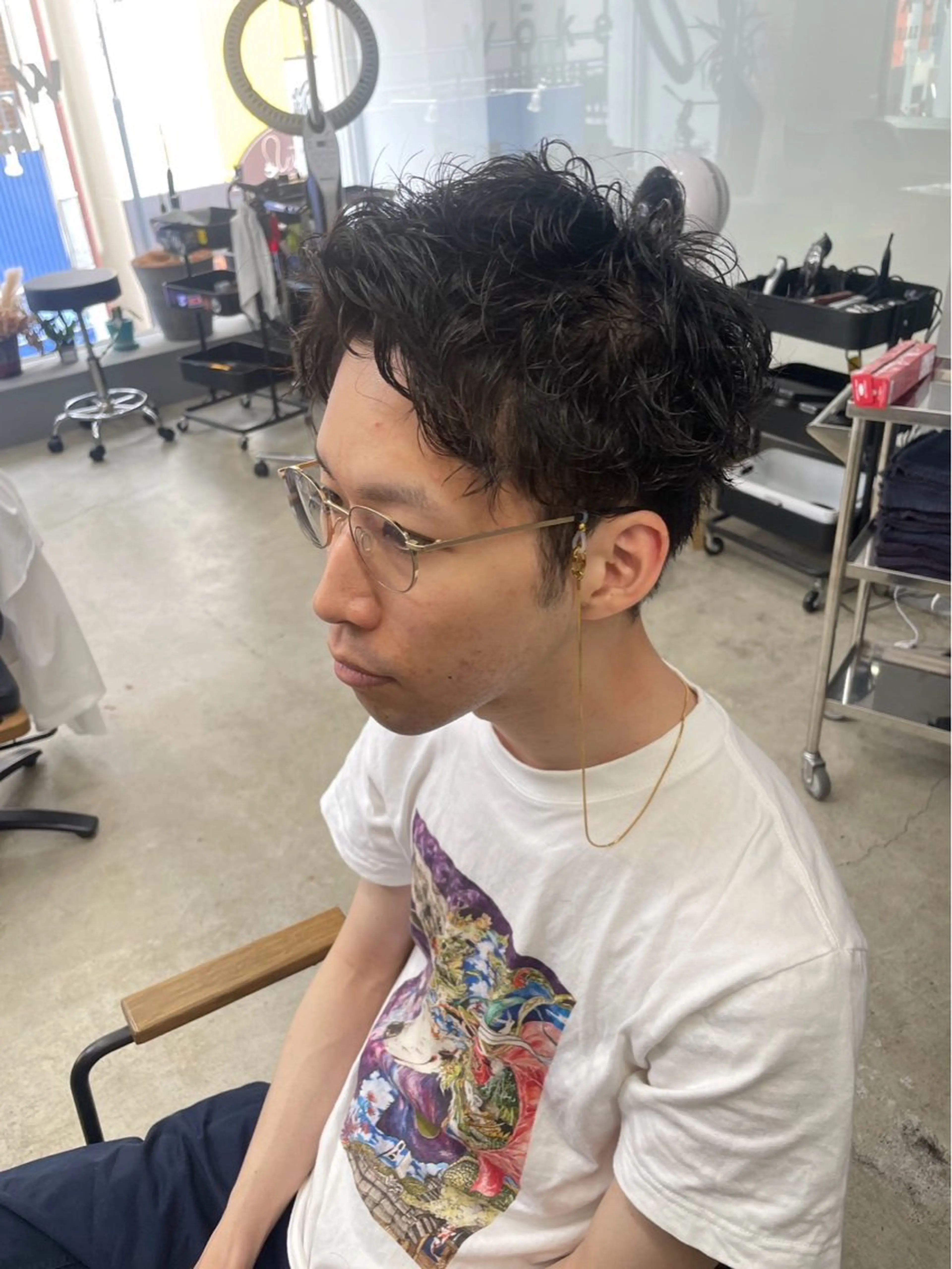 ショート パーマ メンズ カット パーマ メンズ専門サロン wokeのヘアスタイル