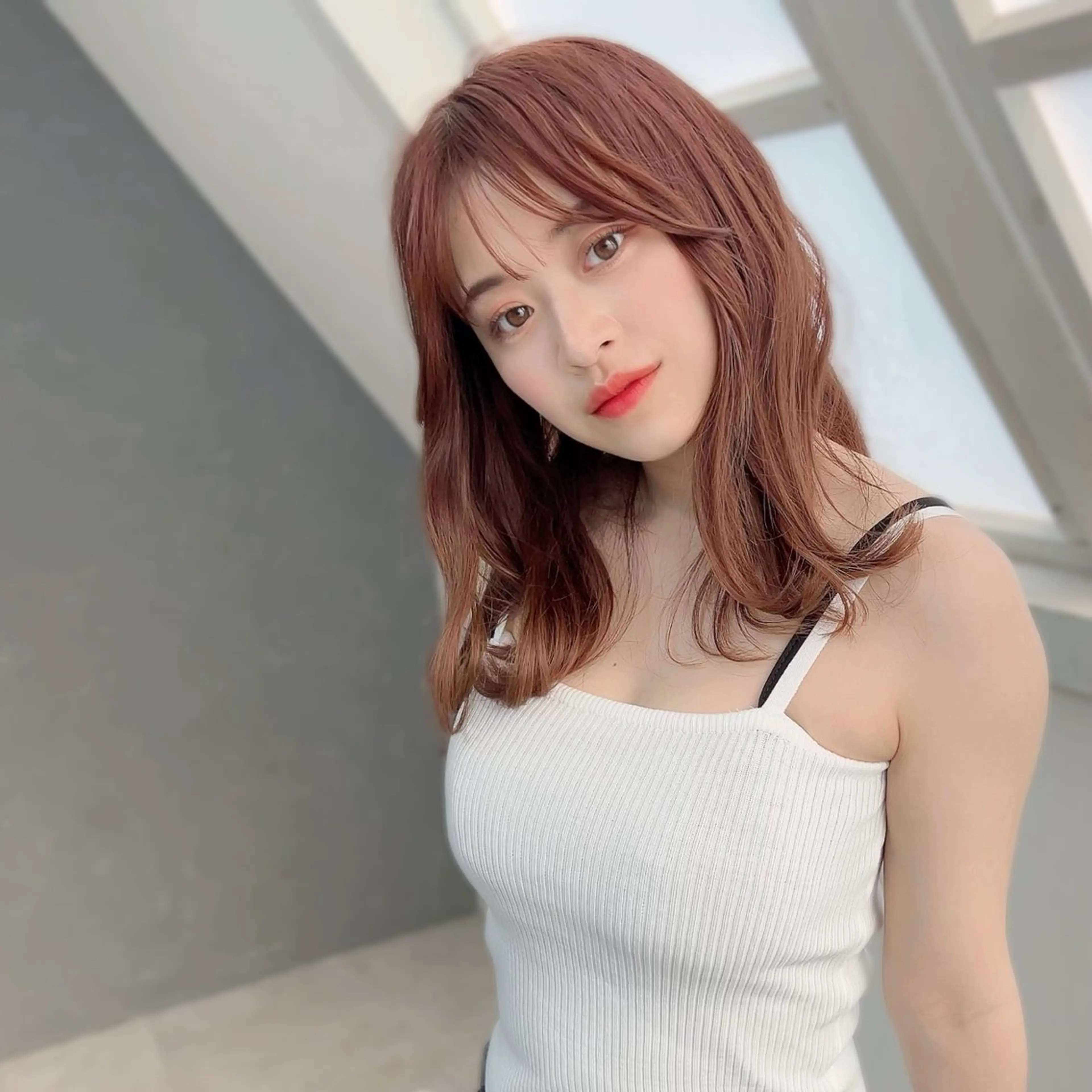 セミロング カラー ヘアアレンジ CREAPY所属・日向野 利菜のヘアスタイル