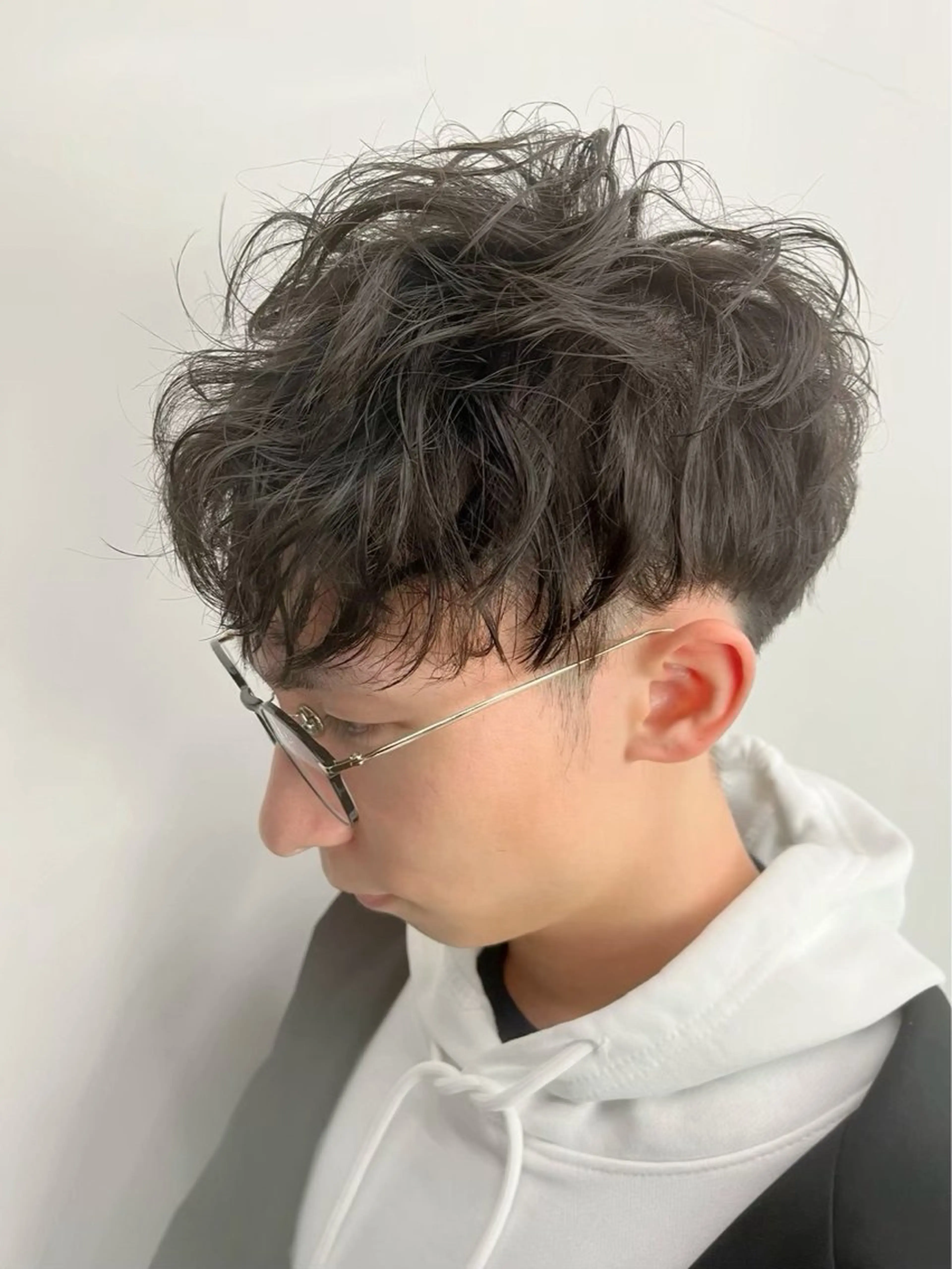 ショート パーマ メンズ カット パーマ ニュアンスパーマ/ ウルフ/ときなのヘアスタイル