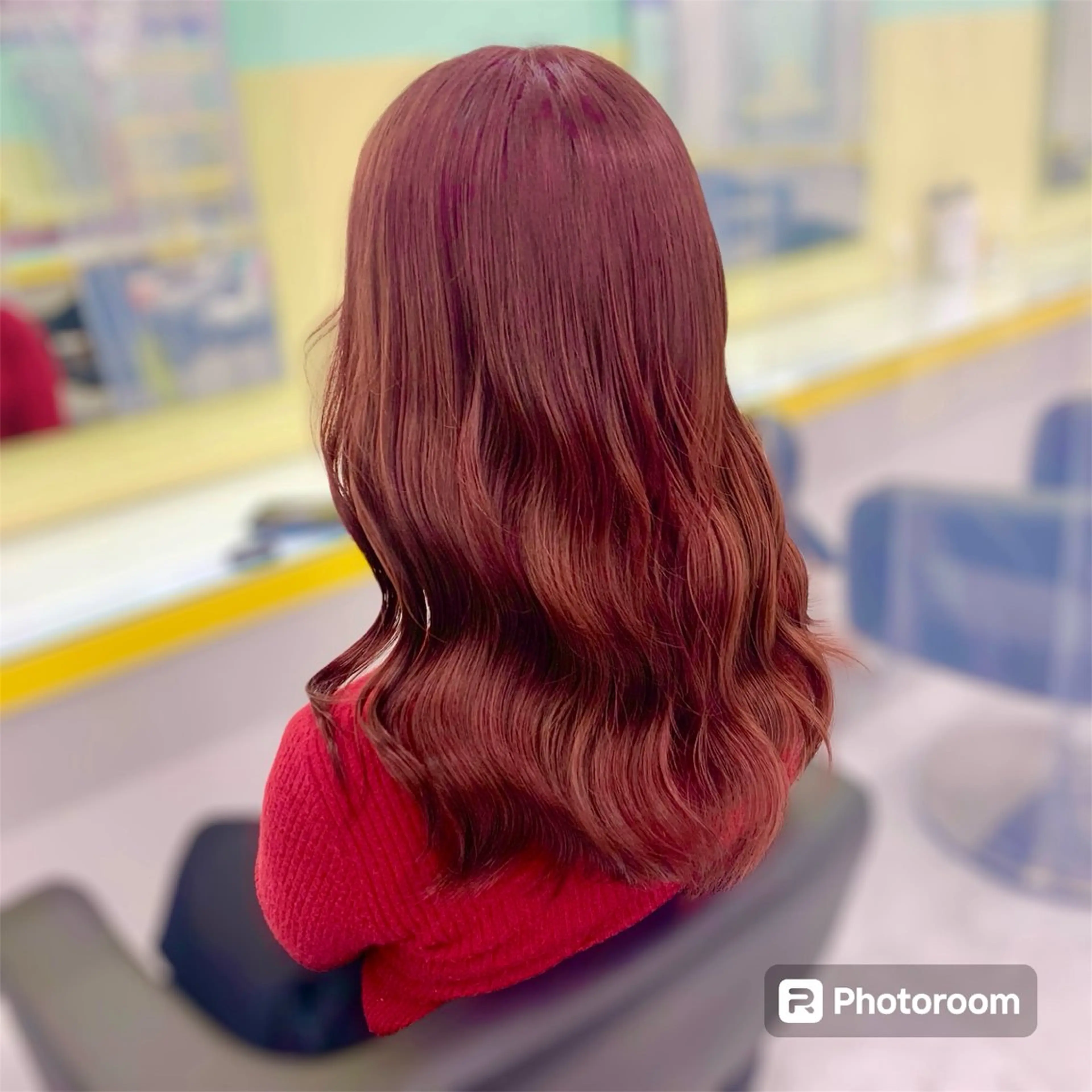 ミディアム カラー ヘアアレンジ ピンクカラー ヘアカラー パーマ トリートメント ヘッドスパ ヘアセット 顔まわりカット の達人のヘアスタイル