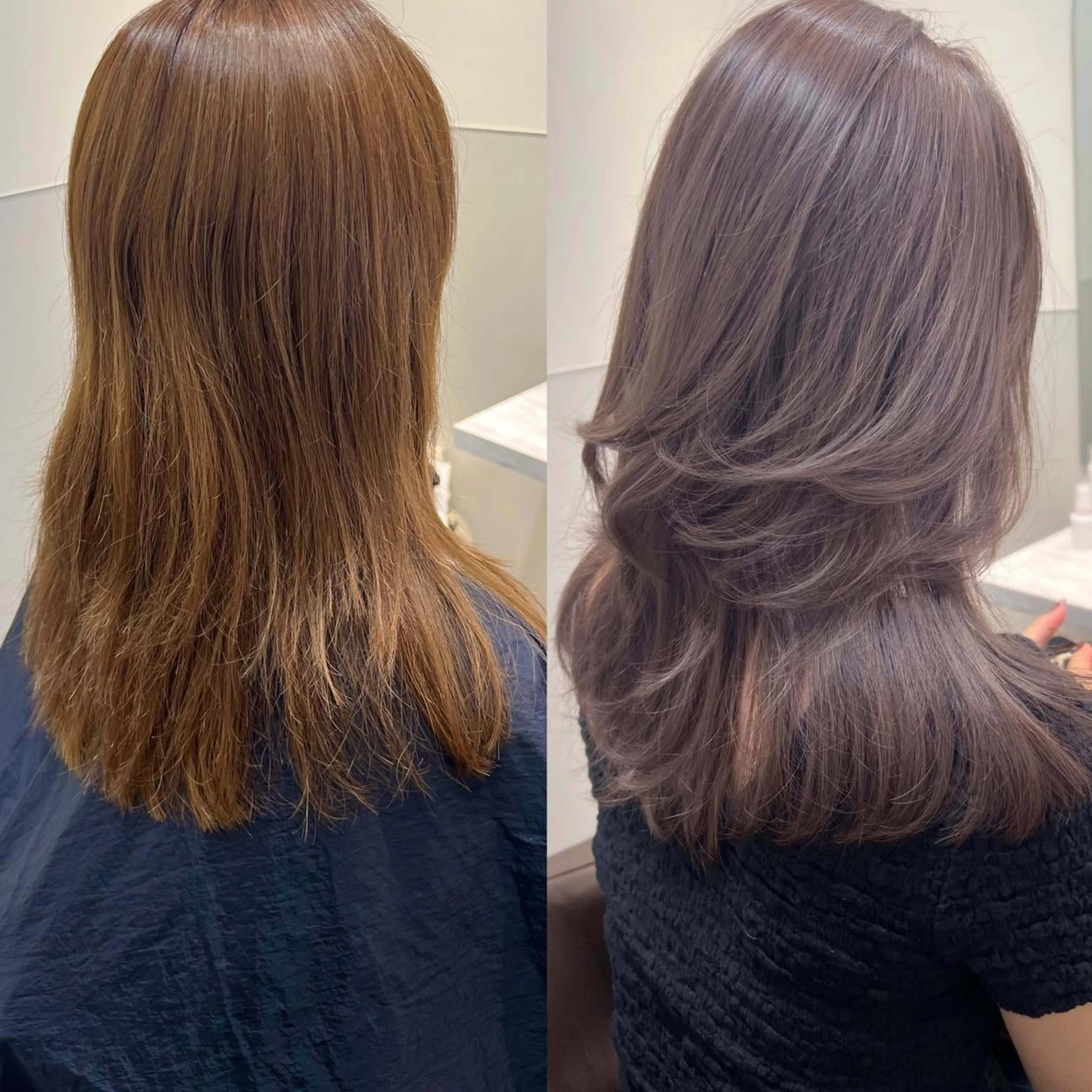 セミロング ハイライト 韓国モテhair🍑 momoのヘアスタイル