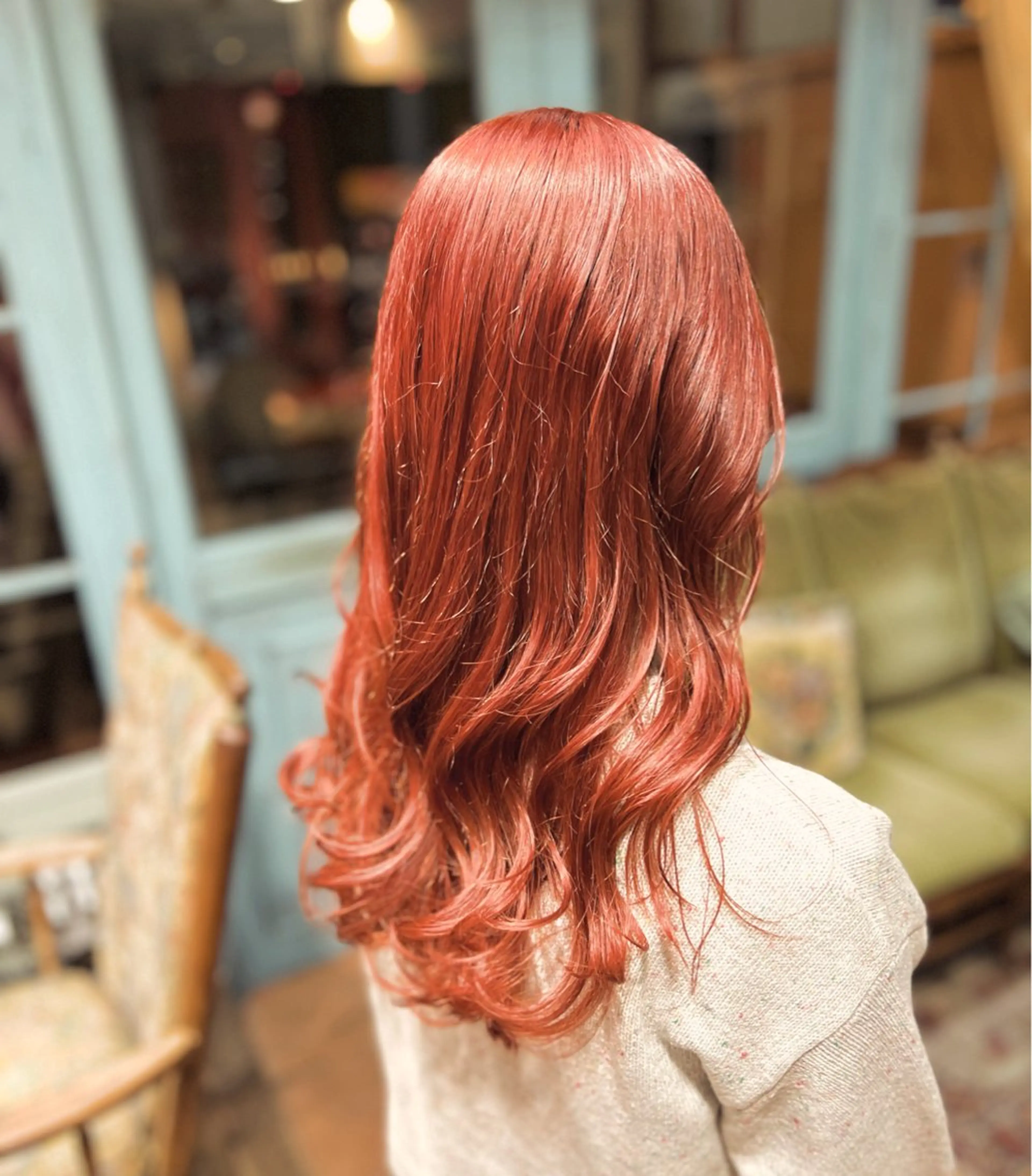 ロング カラー オレンジ moco by doll所属・PON　ハイトーン ショートカット心斎橋のヘアスタイル