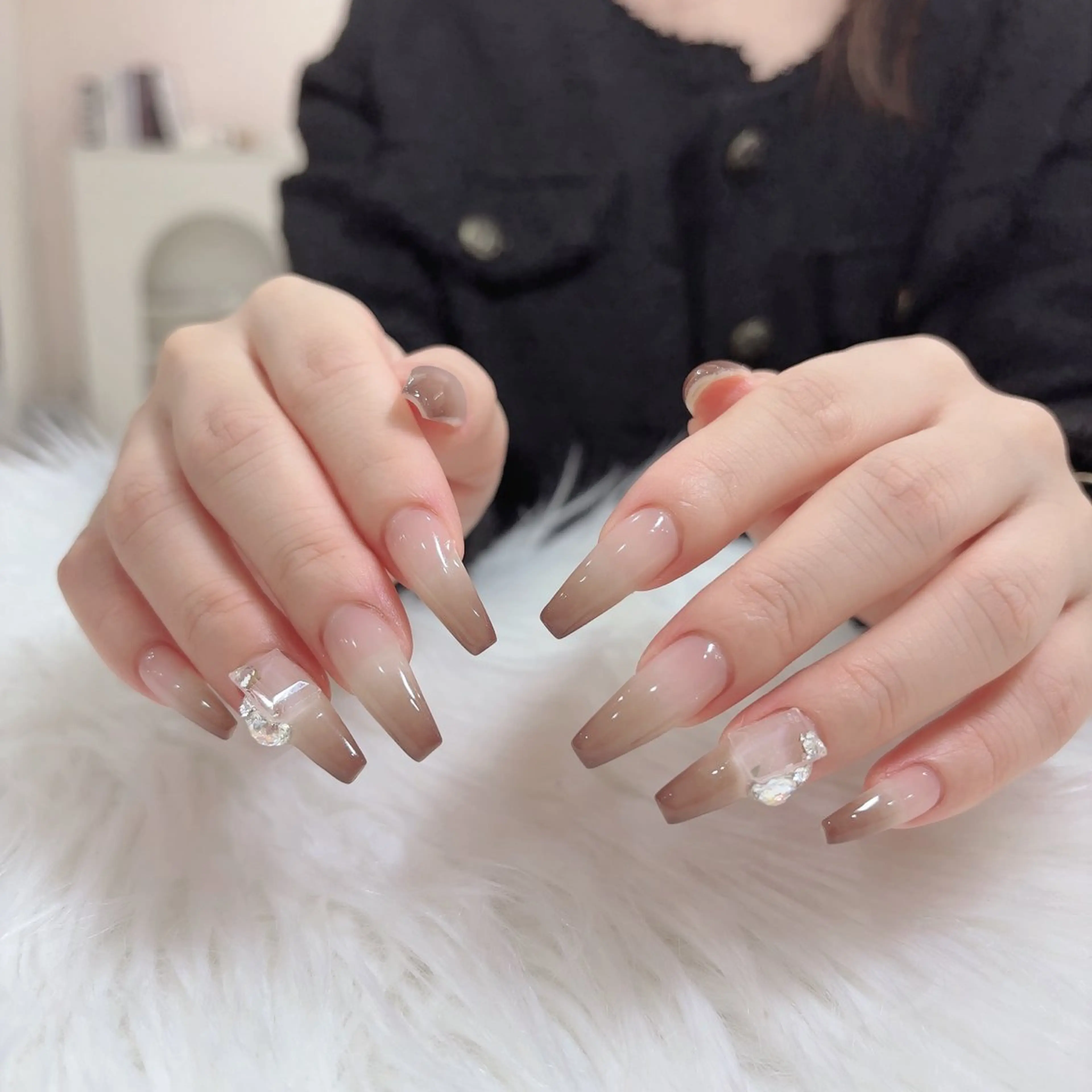 ネイル グラデーション 韓国ネイル オフィスネイル シンプルネイル ワンホンネイル nailsalon ChuColaのネイルデザイン