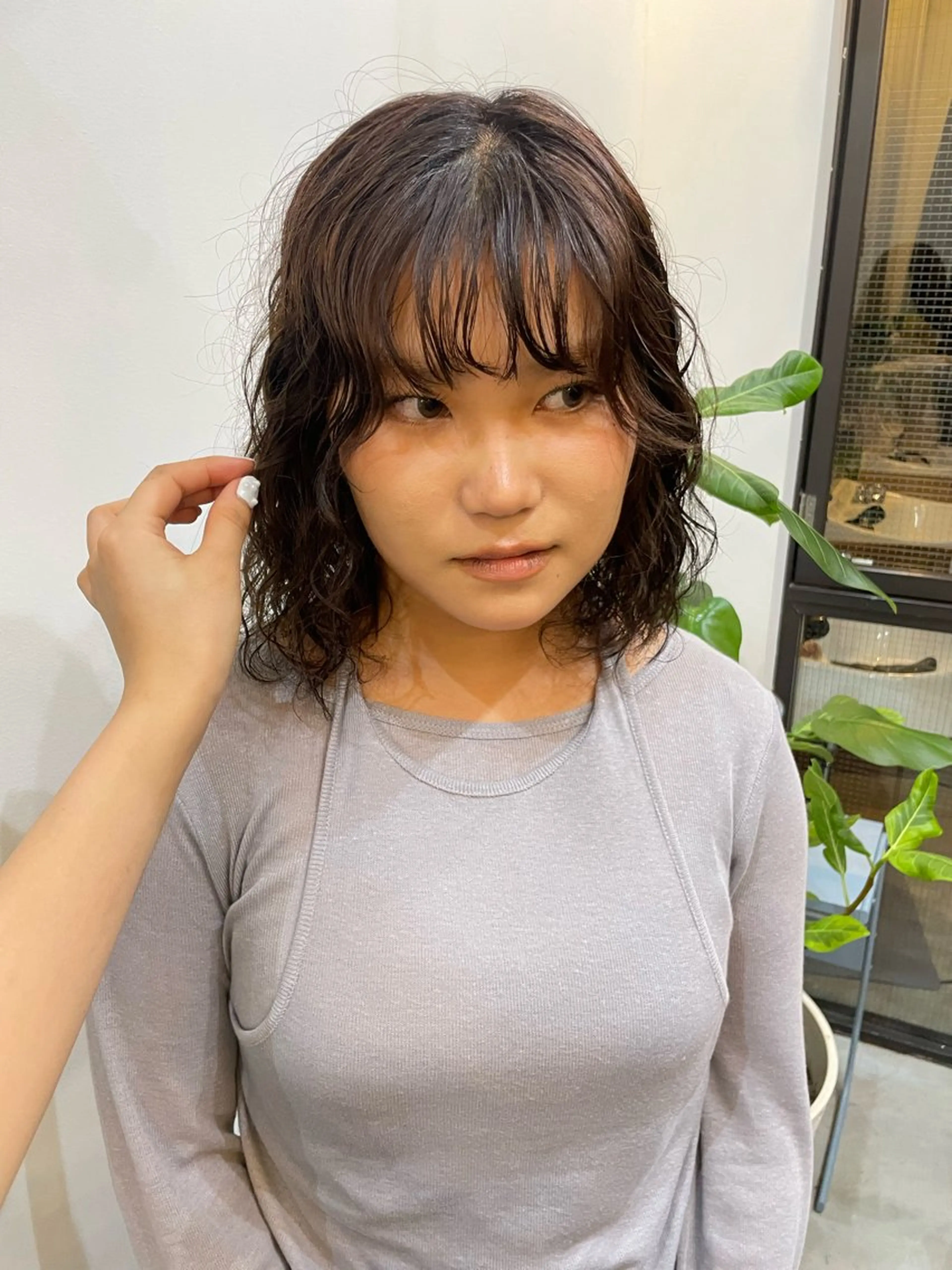 ミディアム カラー パーマ 金尾 凜のヘアスタイル