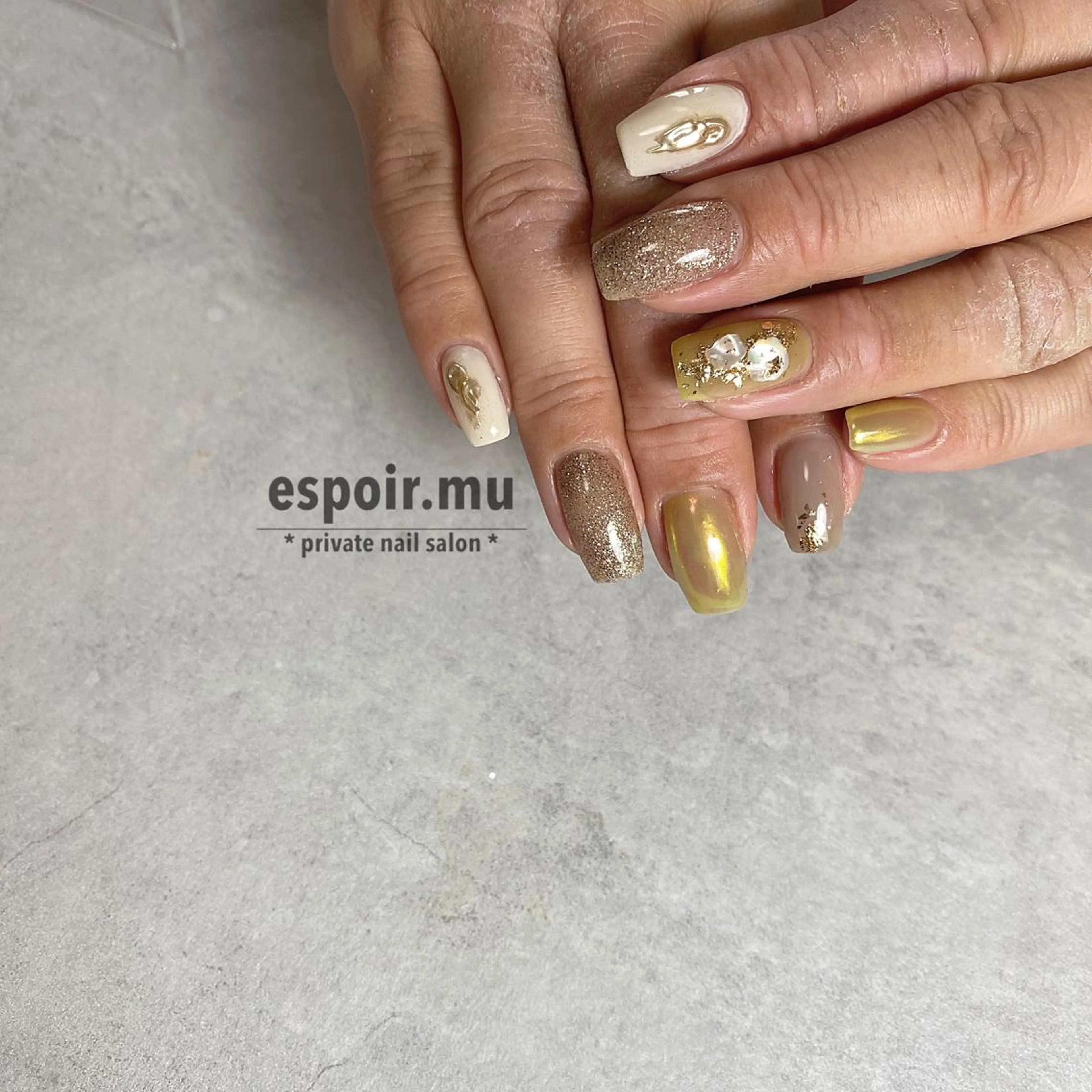 セミロング ネイル espoir. muのネイルデザイン