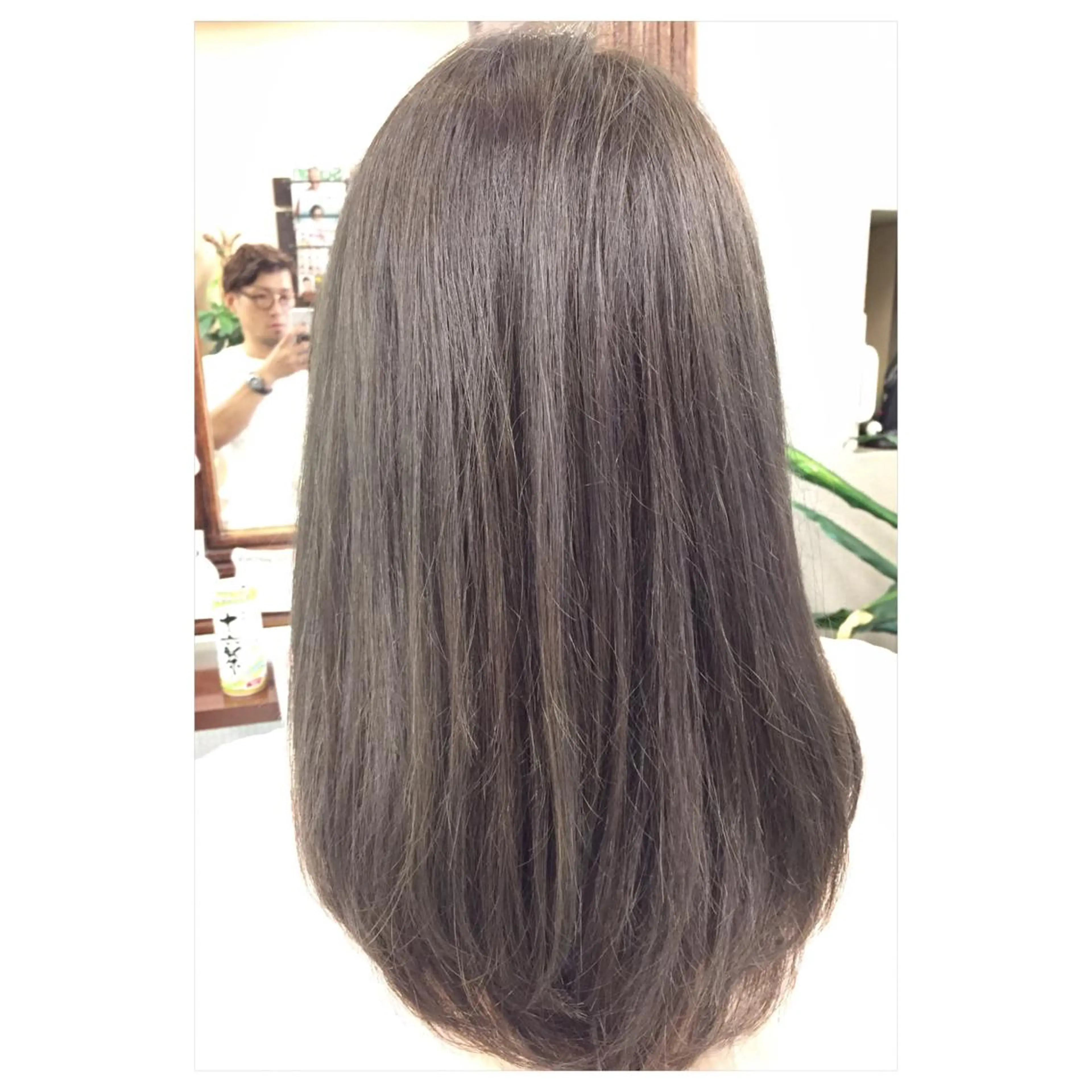 ミディアム カラー アッシュ ベージュカラー グレージュ 外国人風カラー パーソナルカラー診断 できます　木曽　主博のヘアスタイル