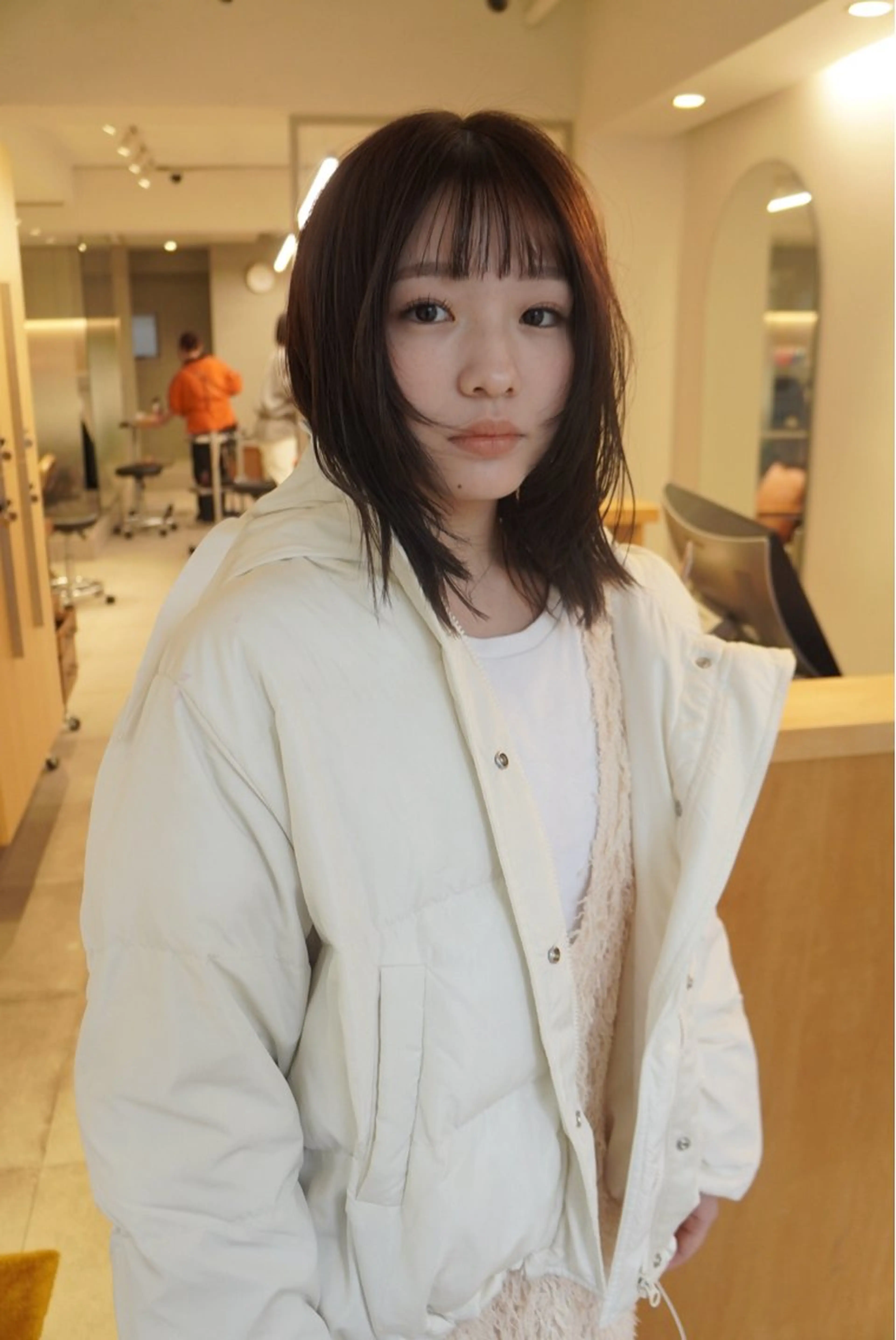 セミロング 小顔レイヤー×コンパ クトボブ/林隆平のヘアスタイル