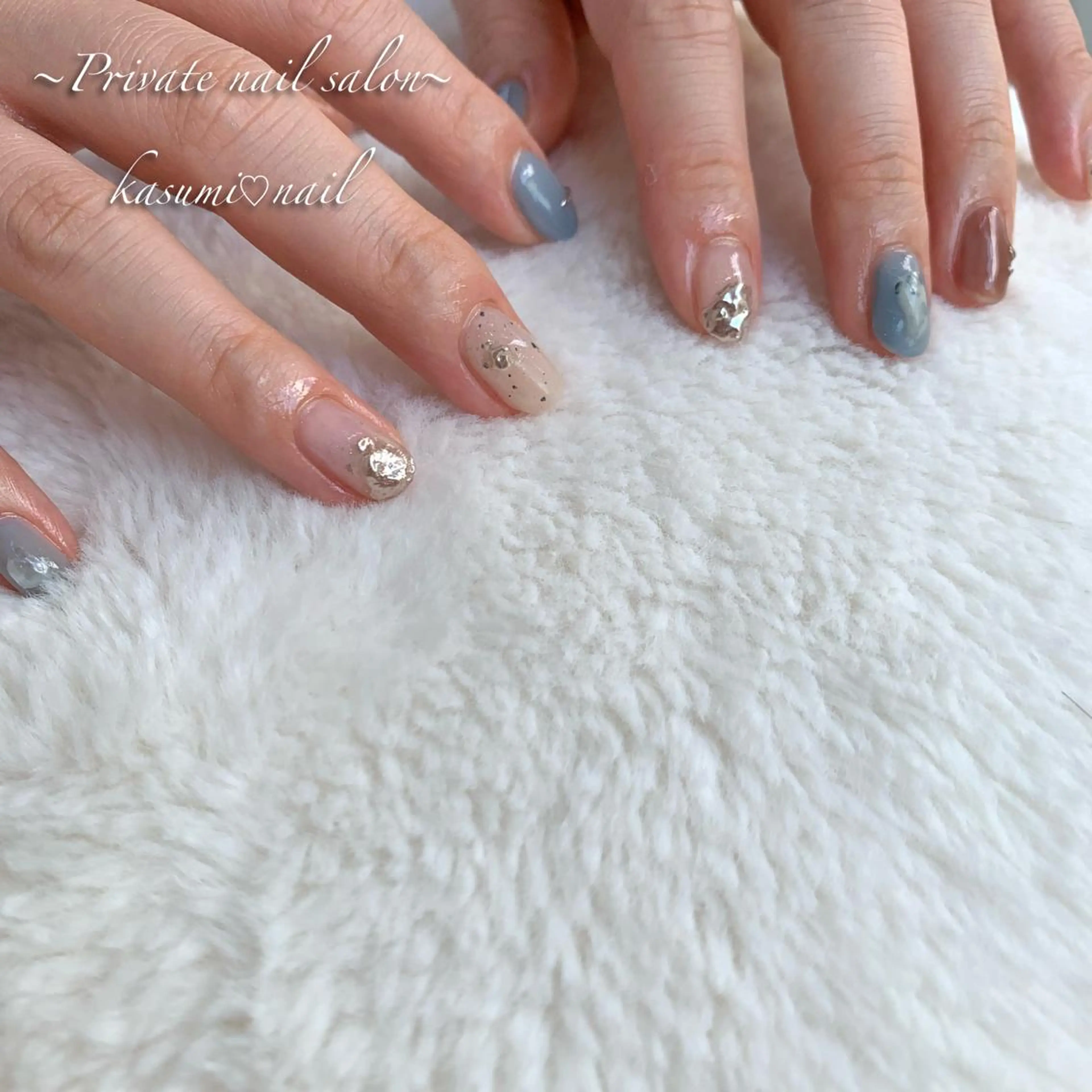 ネイル アートネイル ラメ(グリッター) マグネットネイル ミラーネイル 持ち込み KASUMI♡ Nailのネイルデザイン