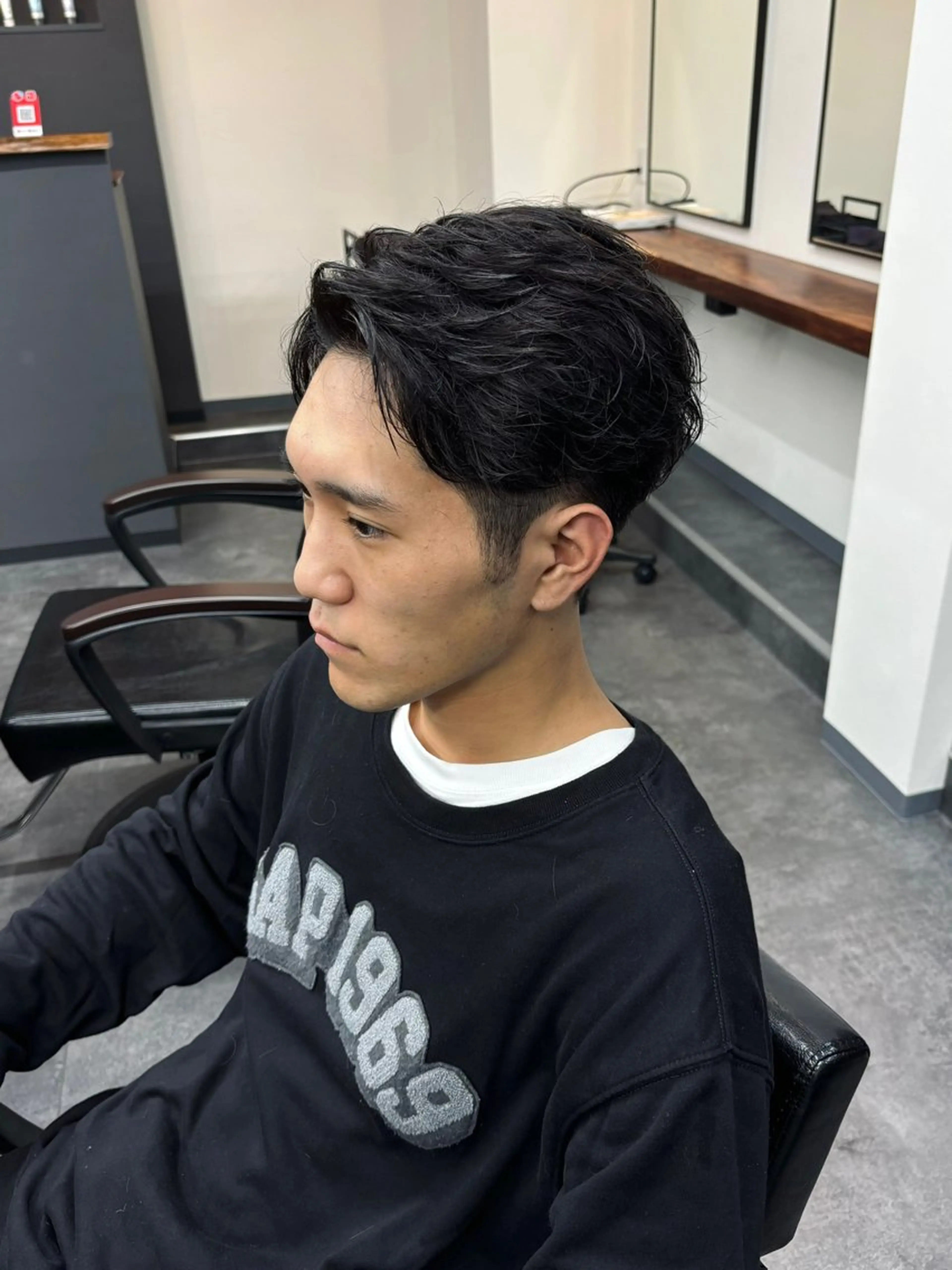 メンズ カット スパイキーパーマ 柏NO1 藤本葉のヘアスタイル