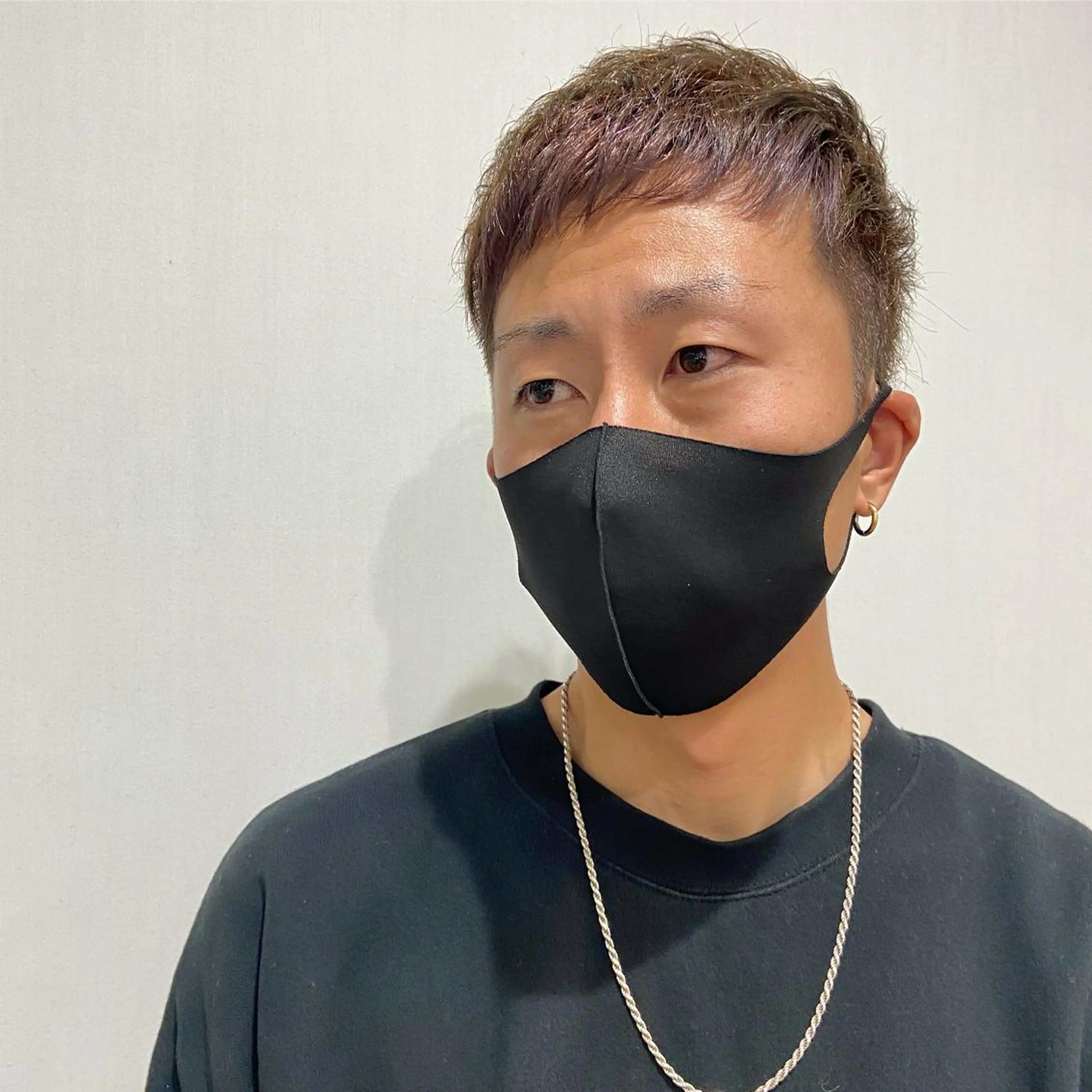 ショート メンズ メンズブリーチ ラベンダーベージュ コテ巻き風パーマ★ はるさんのヘアスタイル