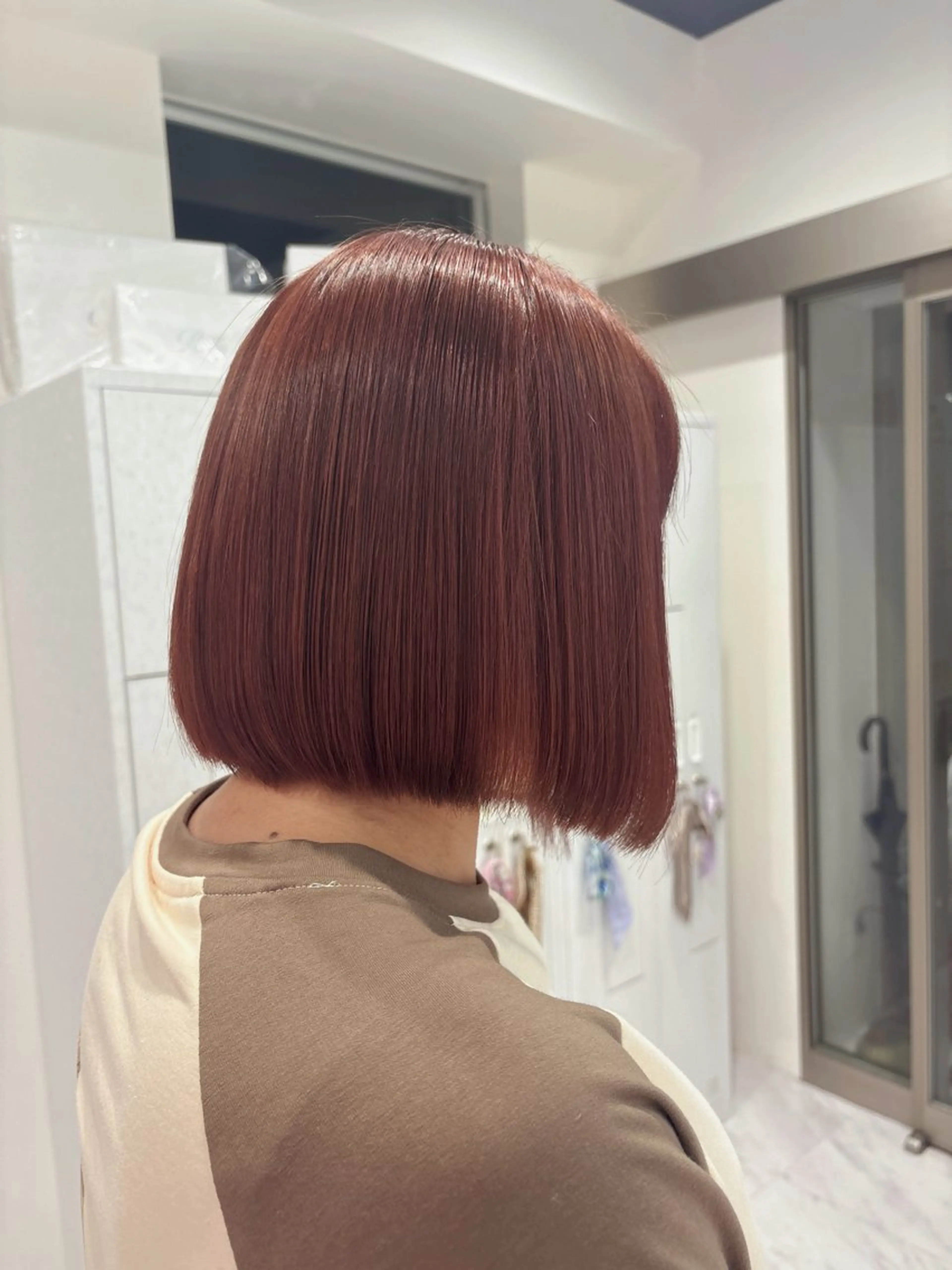 ショート カラー ブラウンカラー ダブルカラー ピンクカラー ピンクブラウン ヘアカラー MONA HARUNA💫のヘアスタイル