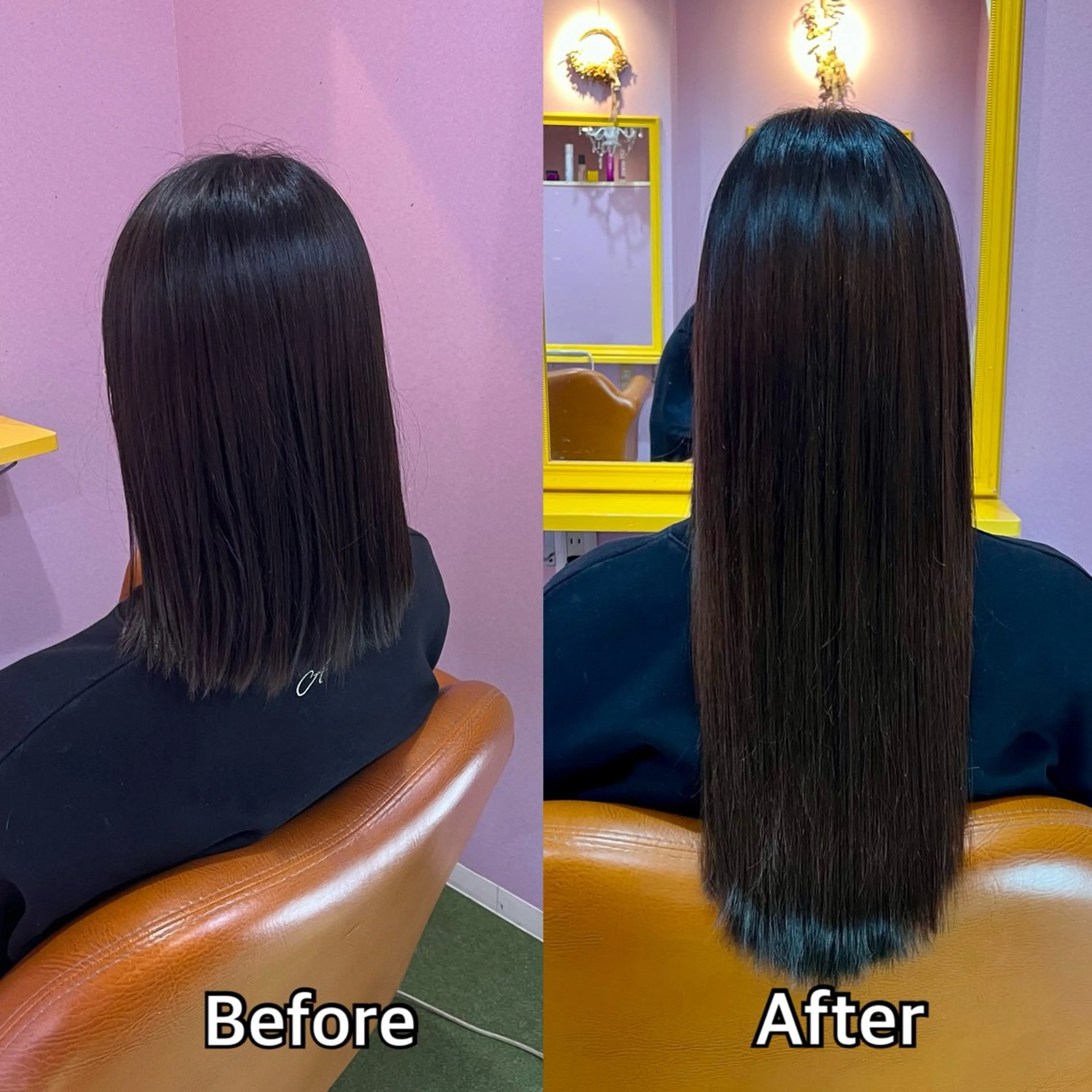 ロング エクステ シール＋ちび編み込み エクステ梅田🐨のヘアスタイル