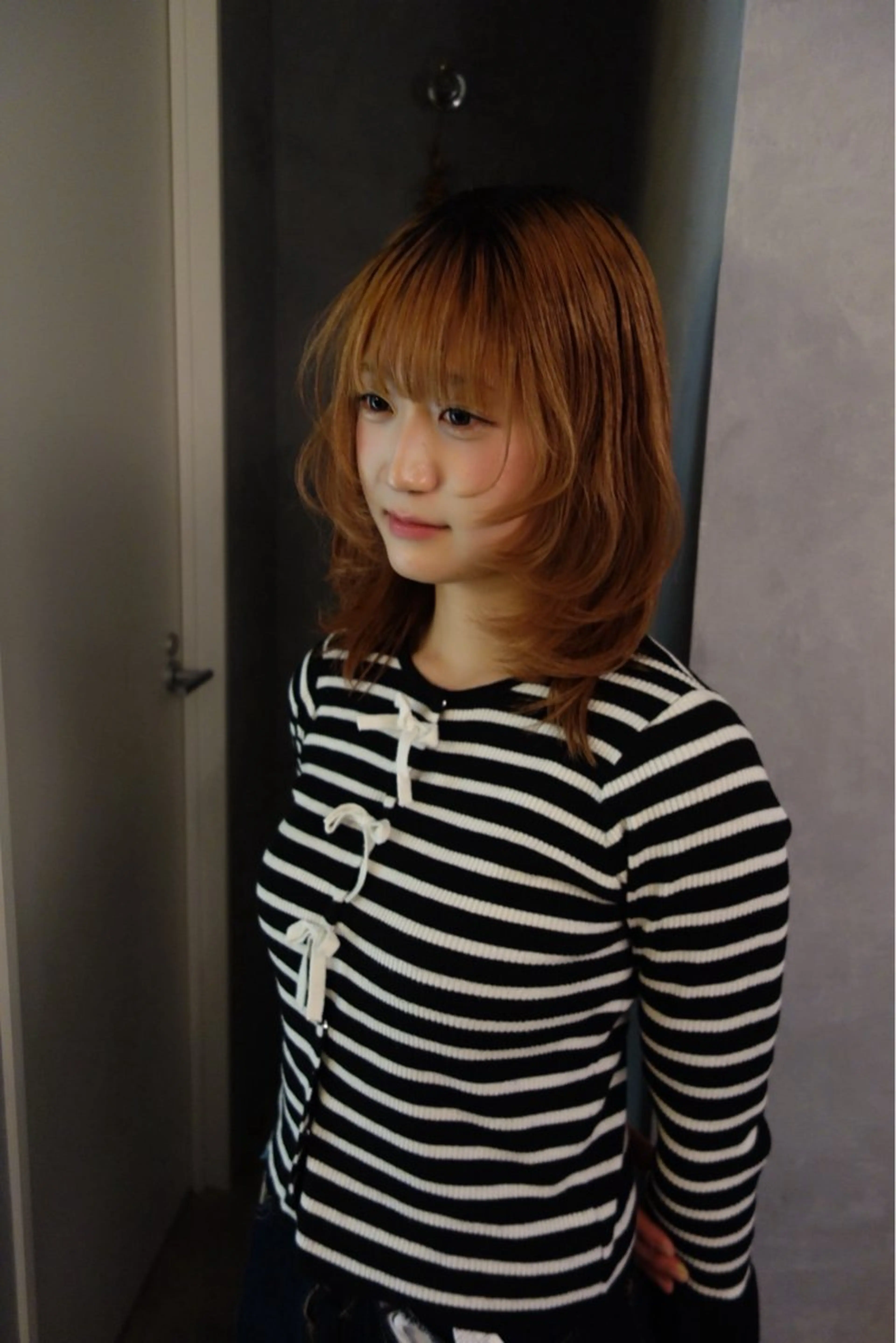 セミロング 顔周りカット レイヤーカット clear of hair LiT店所属・及川 遥/レイヤー/ カットモデルのヘアスタイル