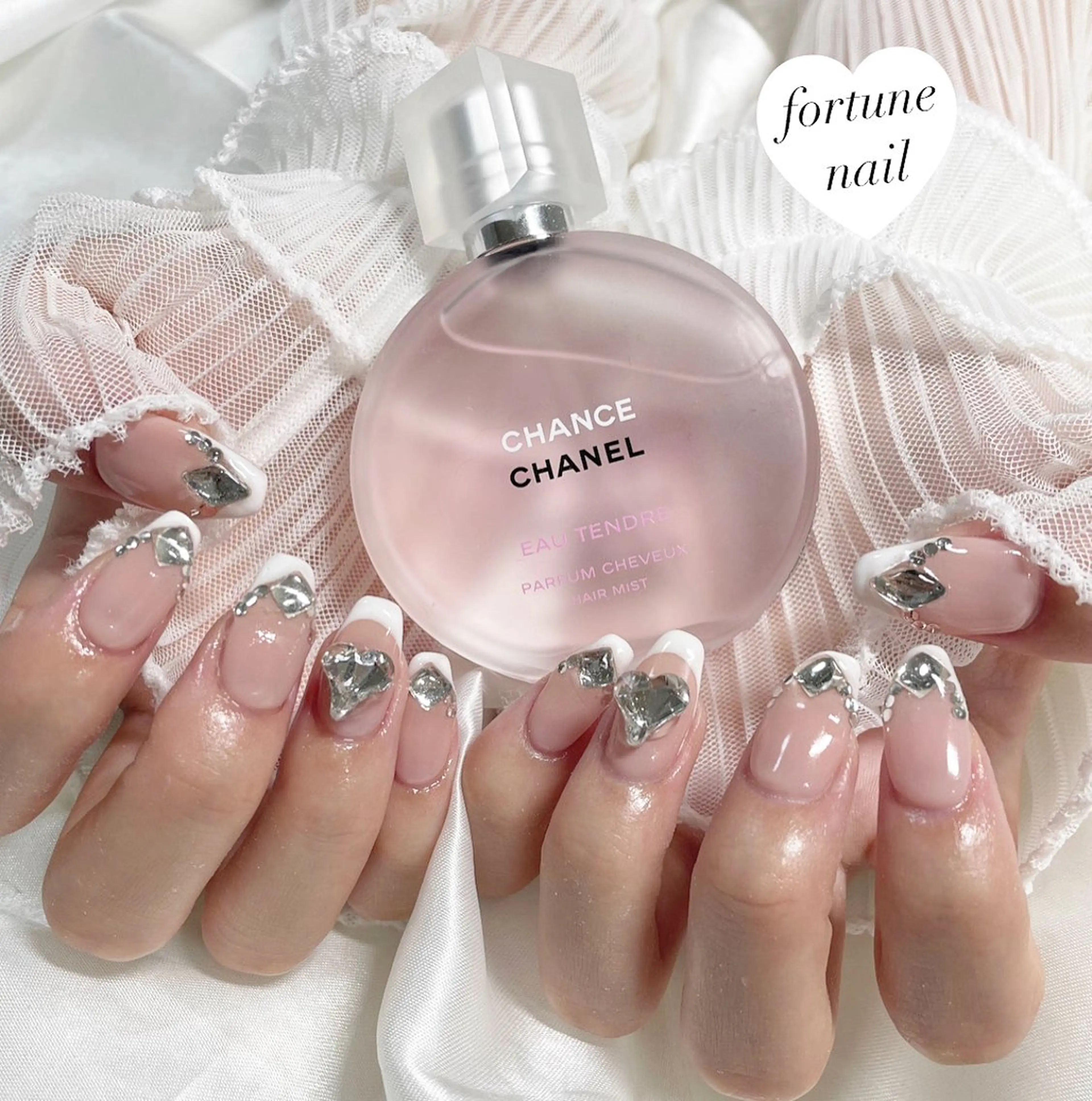 ネイル ドット フレンチネイル ガーリー ハート 韓国ネイル ハンドネイル ☆saori ☆のネイルデザイン