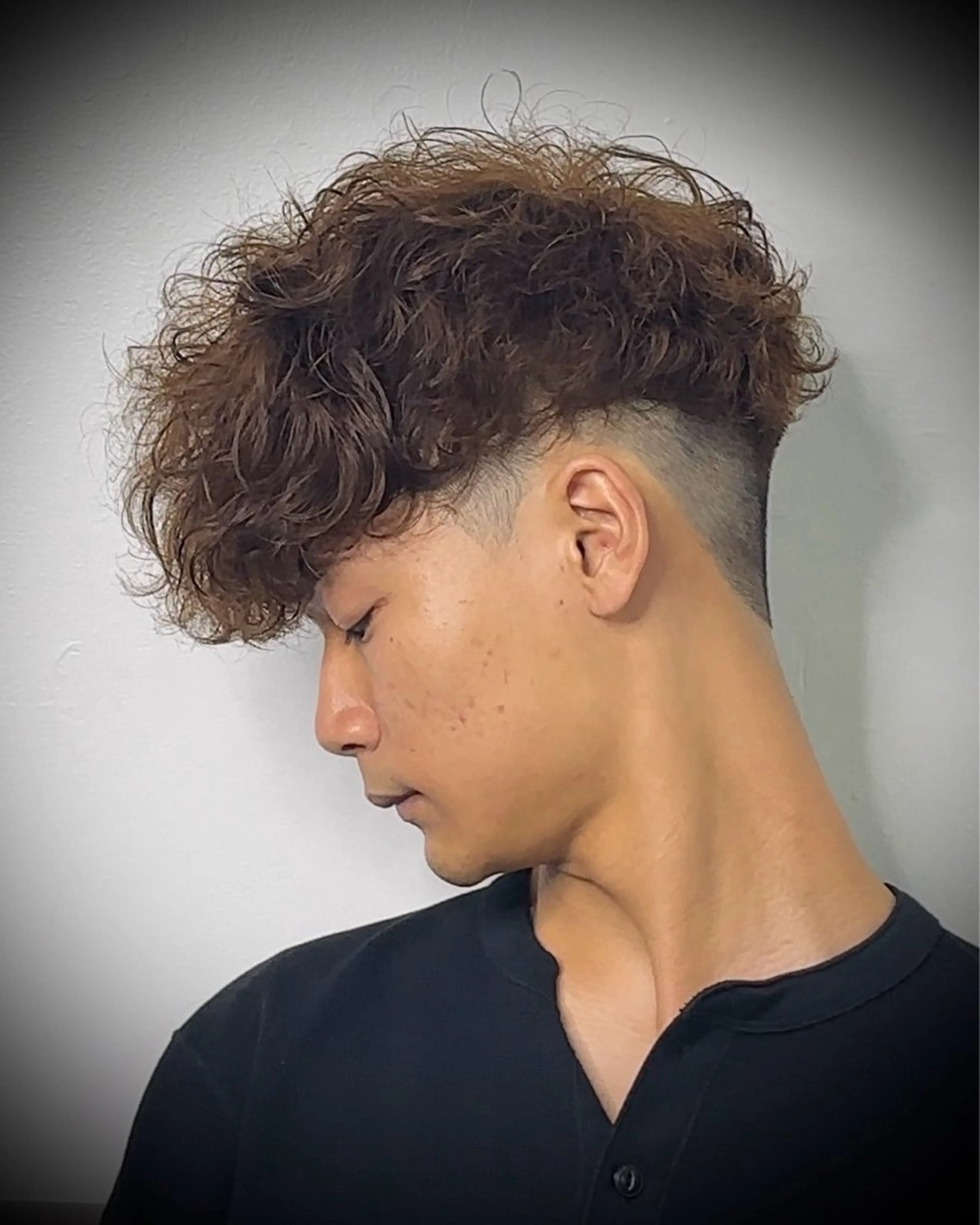 ショート パーマ メンズ スペインカール 金沢メンズサロン anciel金山慎吾のヘアスタイル