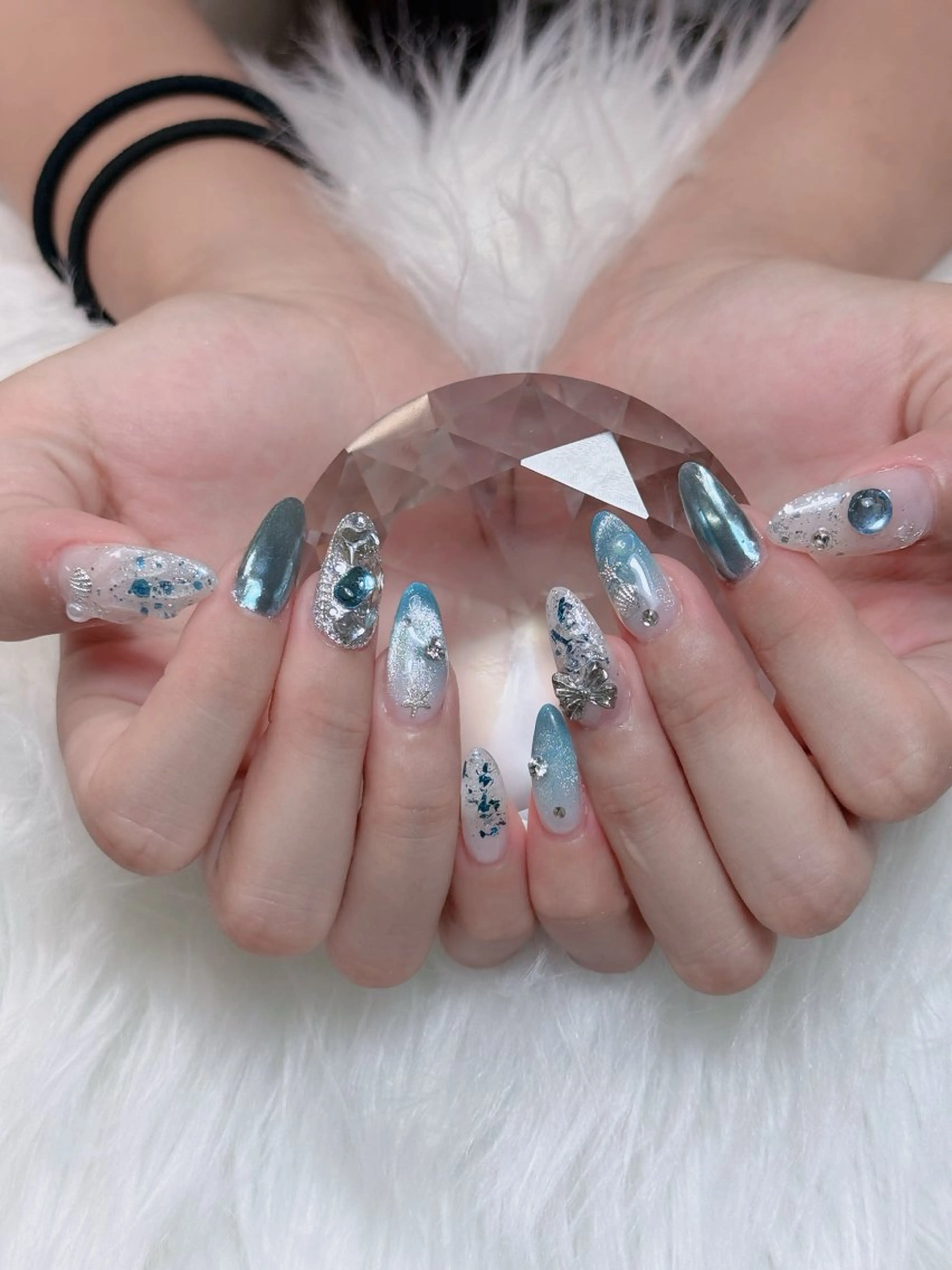 ネイル オーロラネイル チークネイル フットネイル フレンチネイル 韓国ネイル ハンドネイル Lumi Nailのネイルデザイン