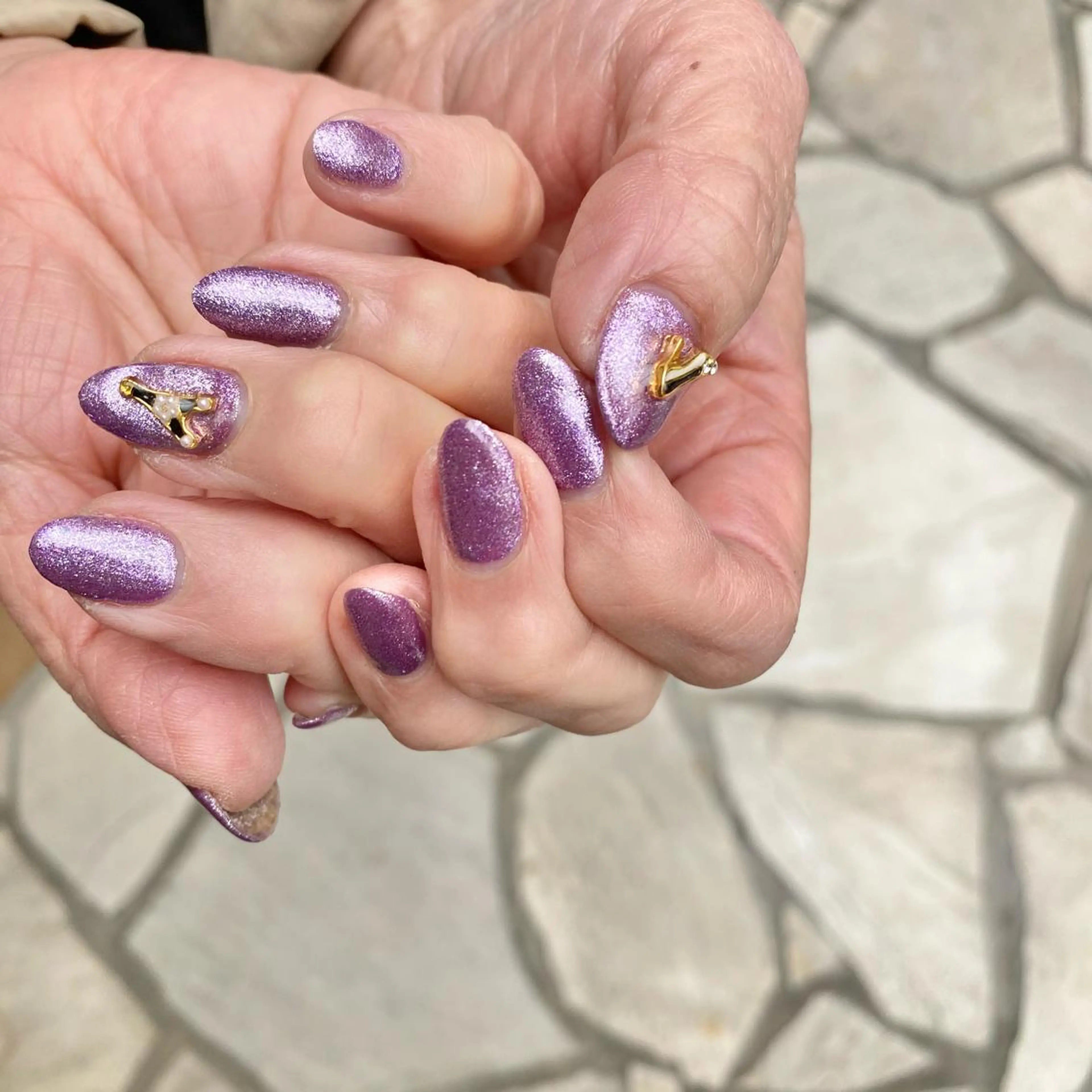 ネイル ラメ(グリッター) パープル beauty ☪︎moonのネイルデザイン