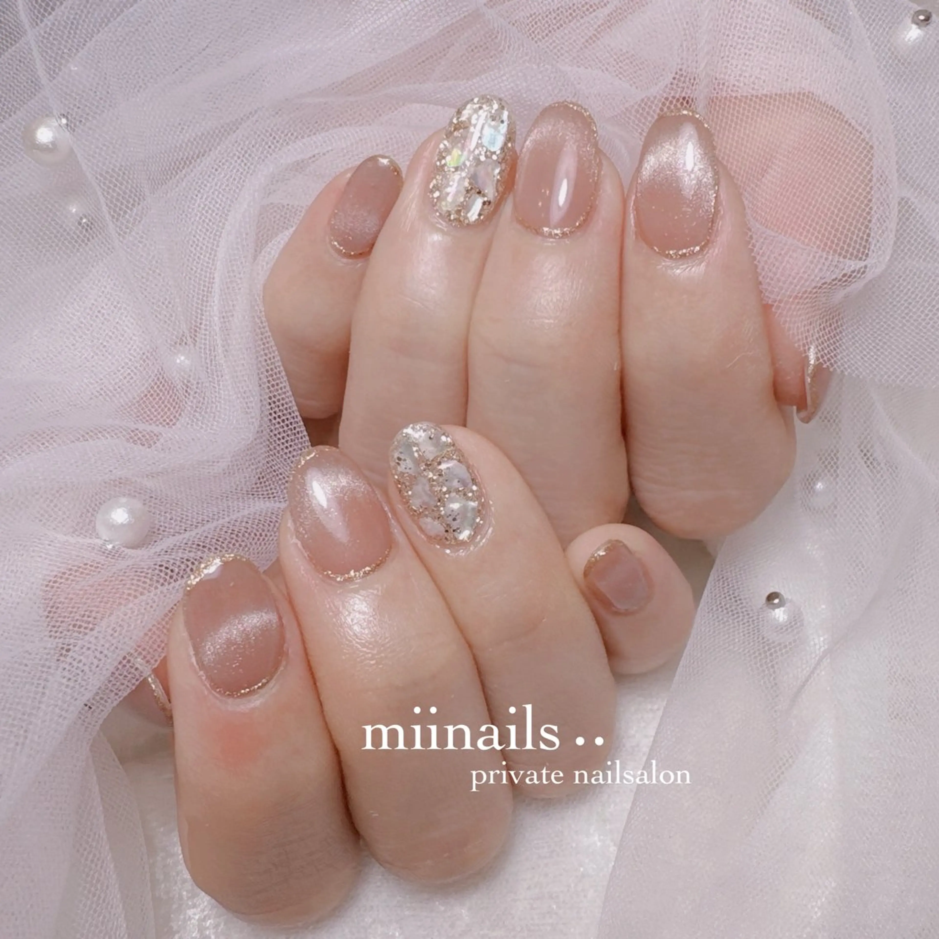 ネイル 韓国ネイル マグネットネイル ワンホンネイル ハンドネイル nailsalon miinailsのネイルデザイン