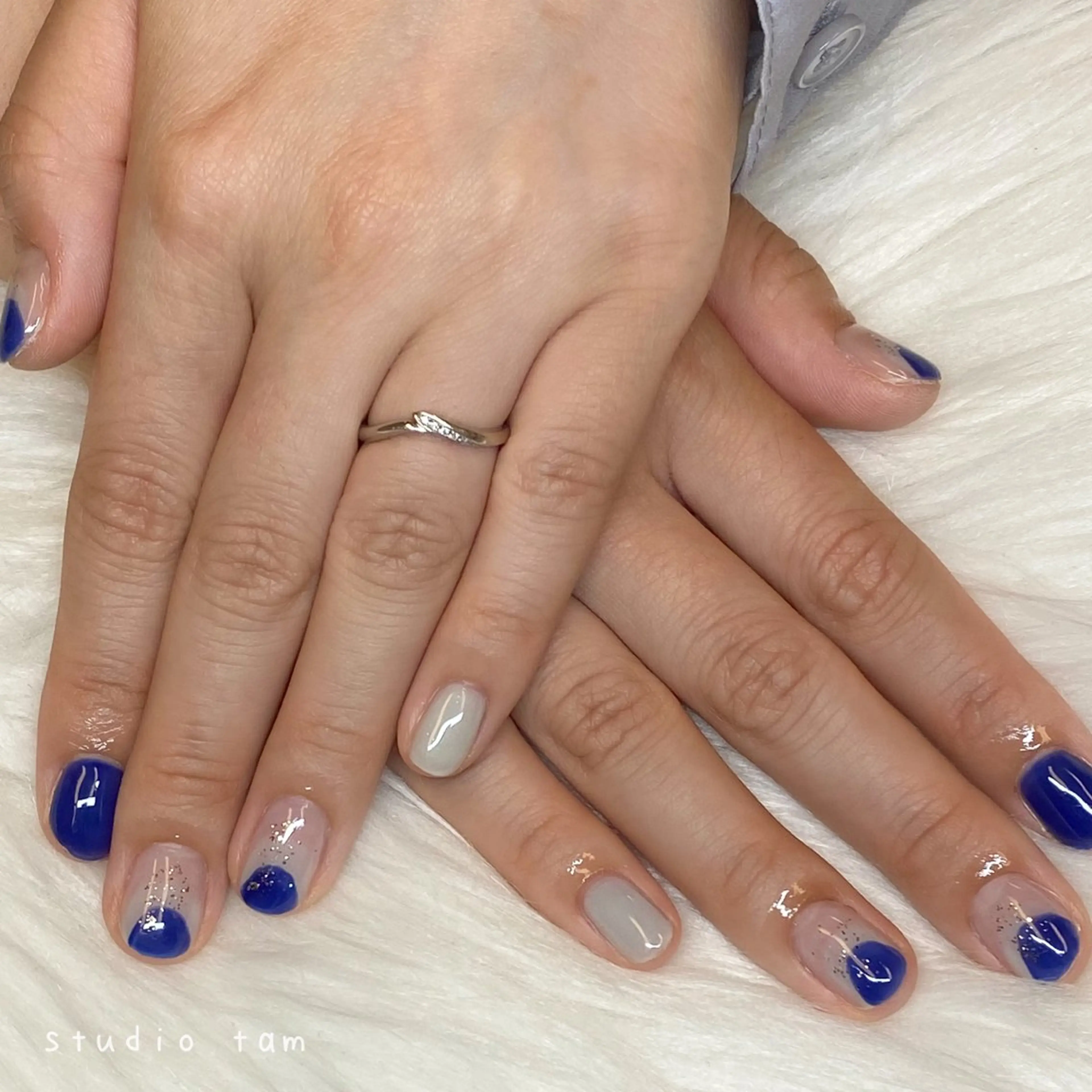ネイル メンズネイル ワンカラーネイル リボン ワンホンネイル studio tam 髙橋彩夏のネイルデザイン