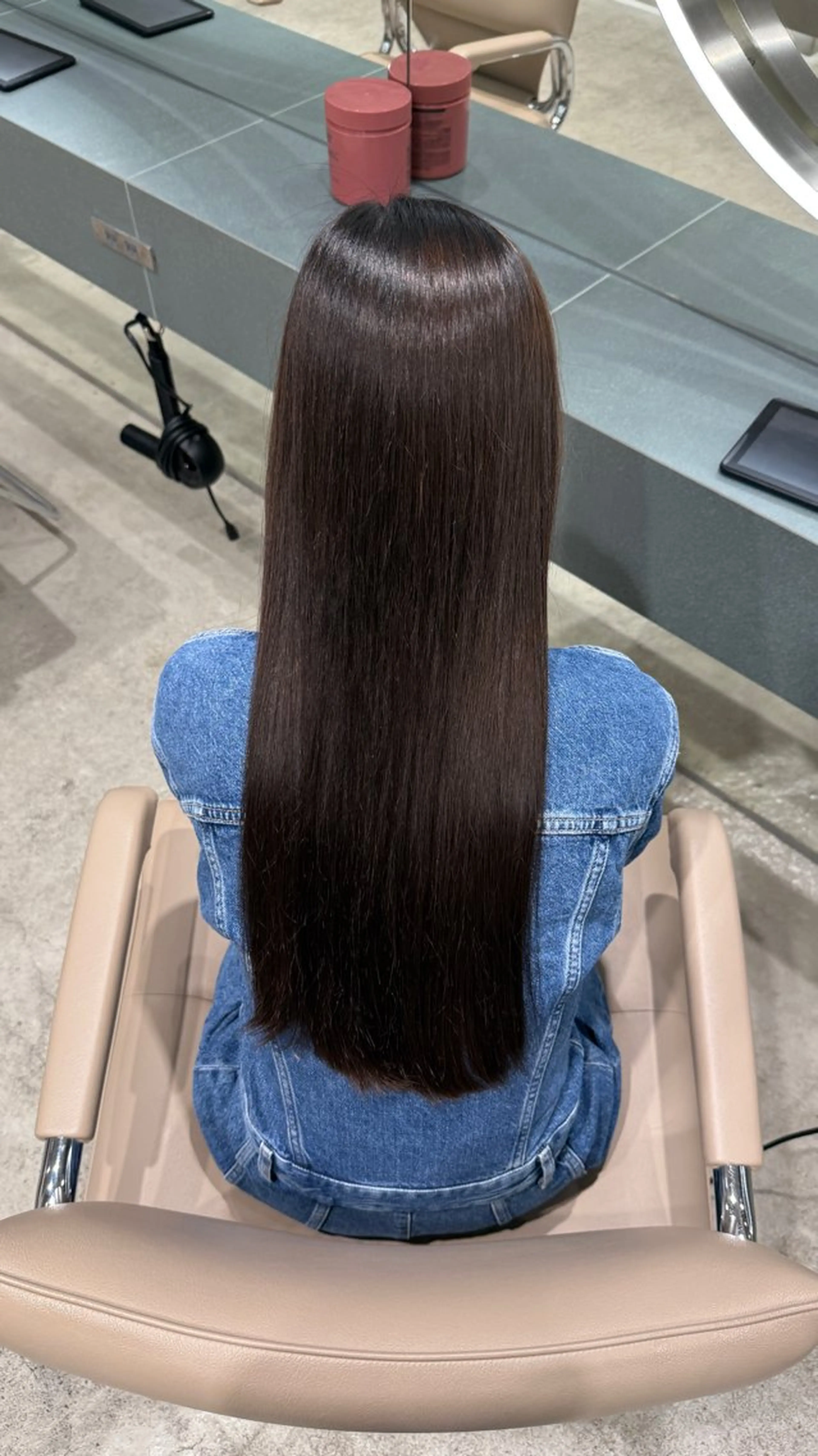 ロング 縮毛矯正 せな立川レディース メンズカットモデルのヘアスタイル