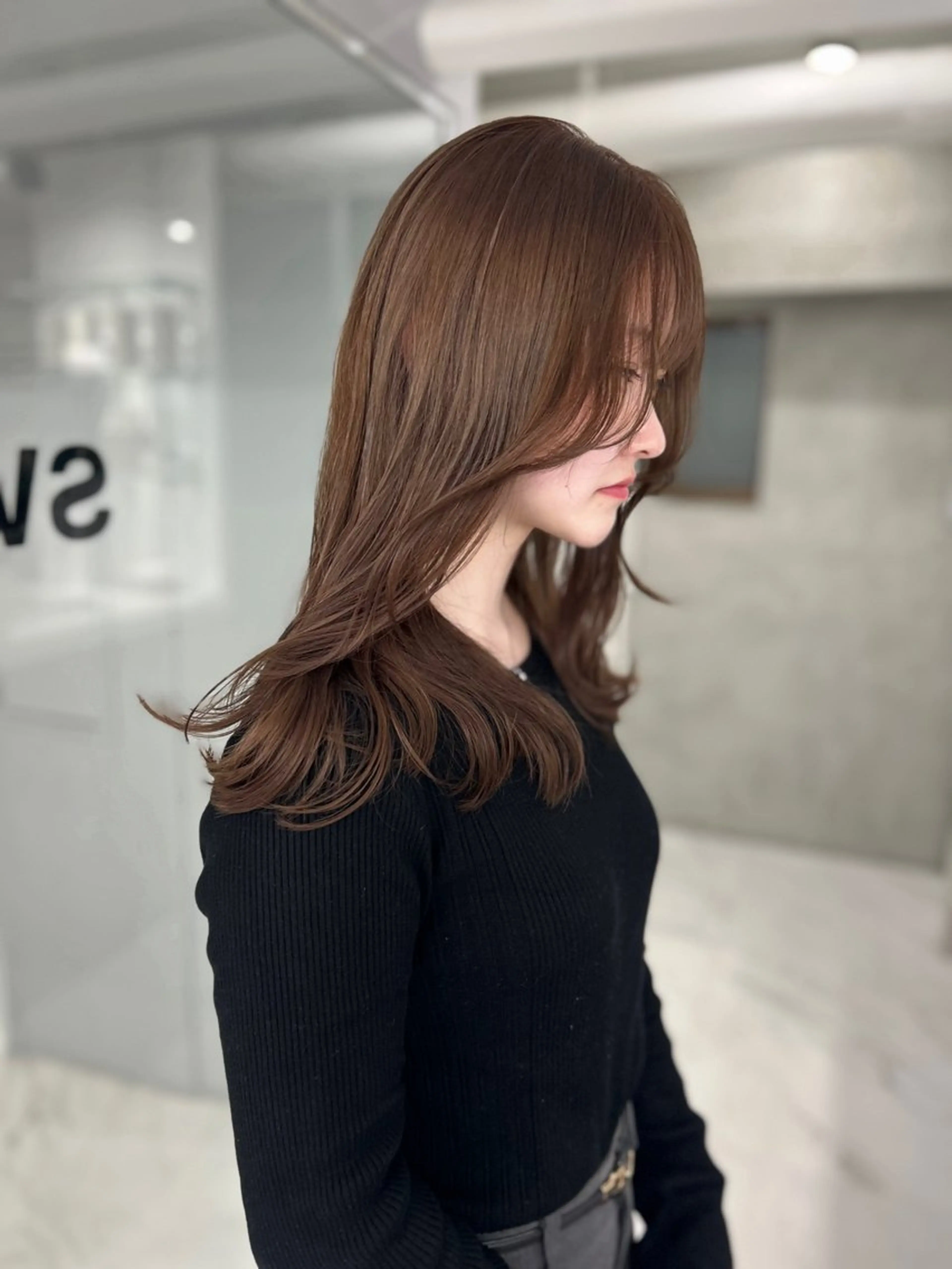 ミディアム カラー ブラウンカラー マロンブラウン カット ヘアカラー トリートメント shizuna/平尾 /カラー/髪質改善のヘアスタイル