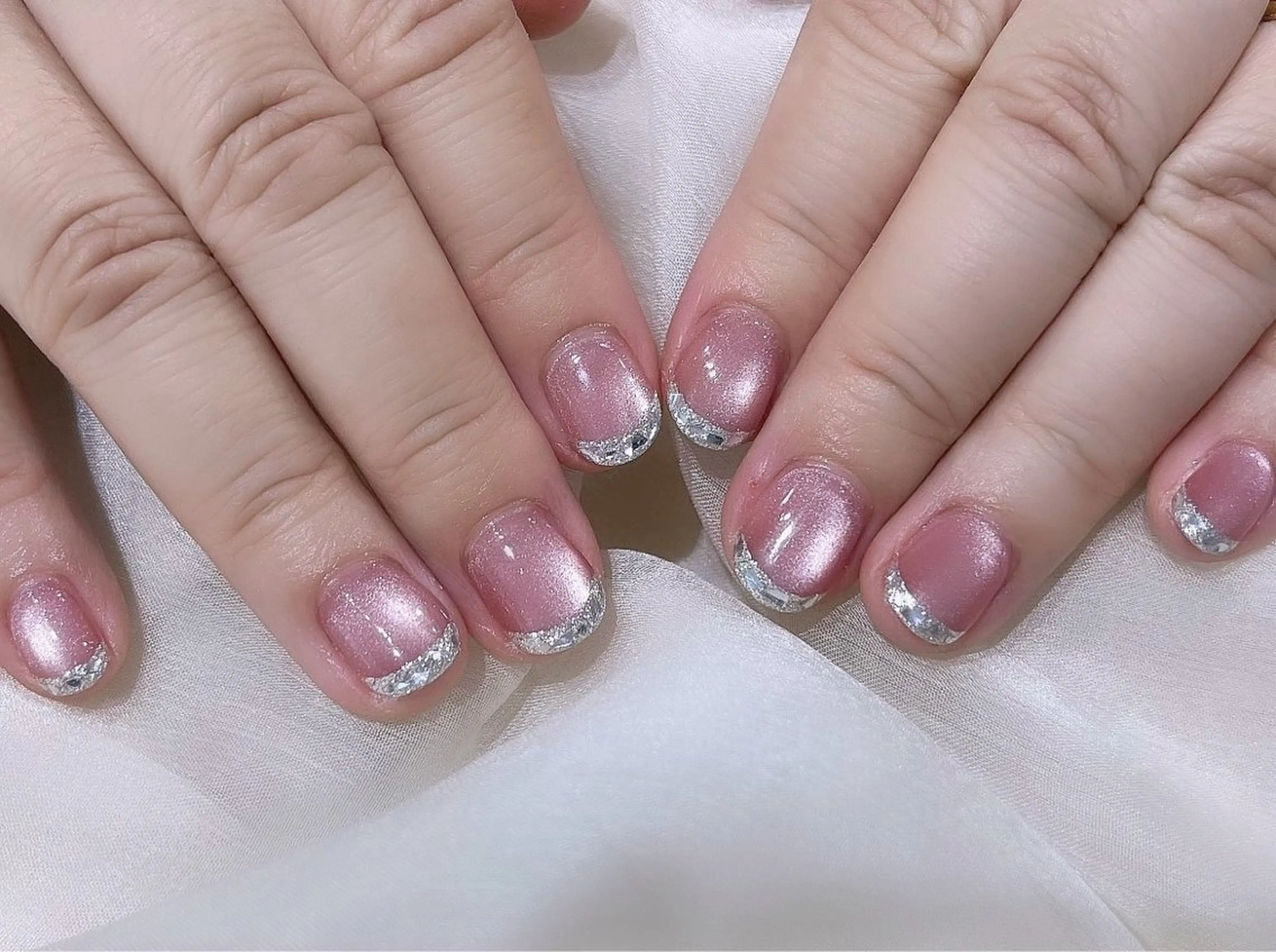 ネイル フレンチネイル ジェルネイル ガラスフレンチ マグネットネイル シンプルネイル ハンドネイル フットネイル NAILR rina 🎀ིྀ恵比寿のネイルデザイン