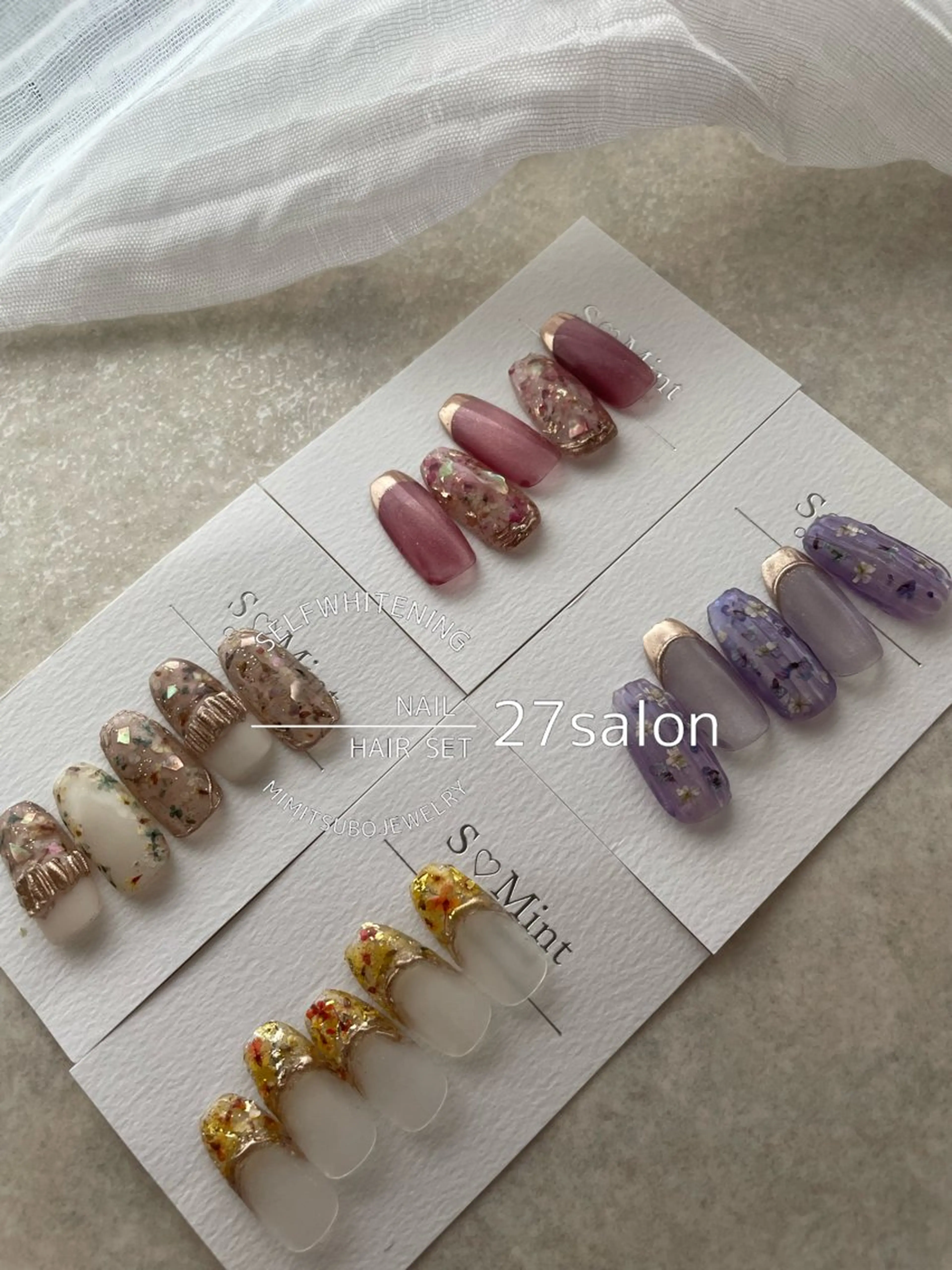 ネイル フラワーネイル 春ネイル ハンドネイル 27salon yuinaのネイルデザイン