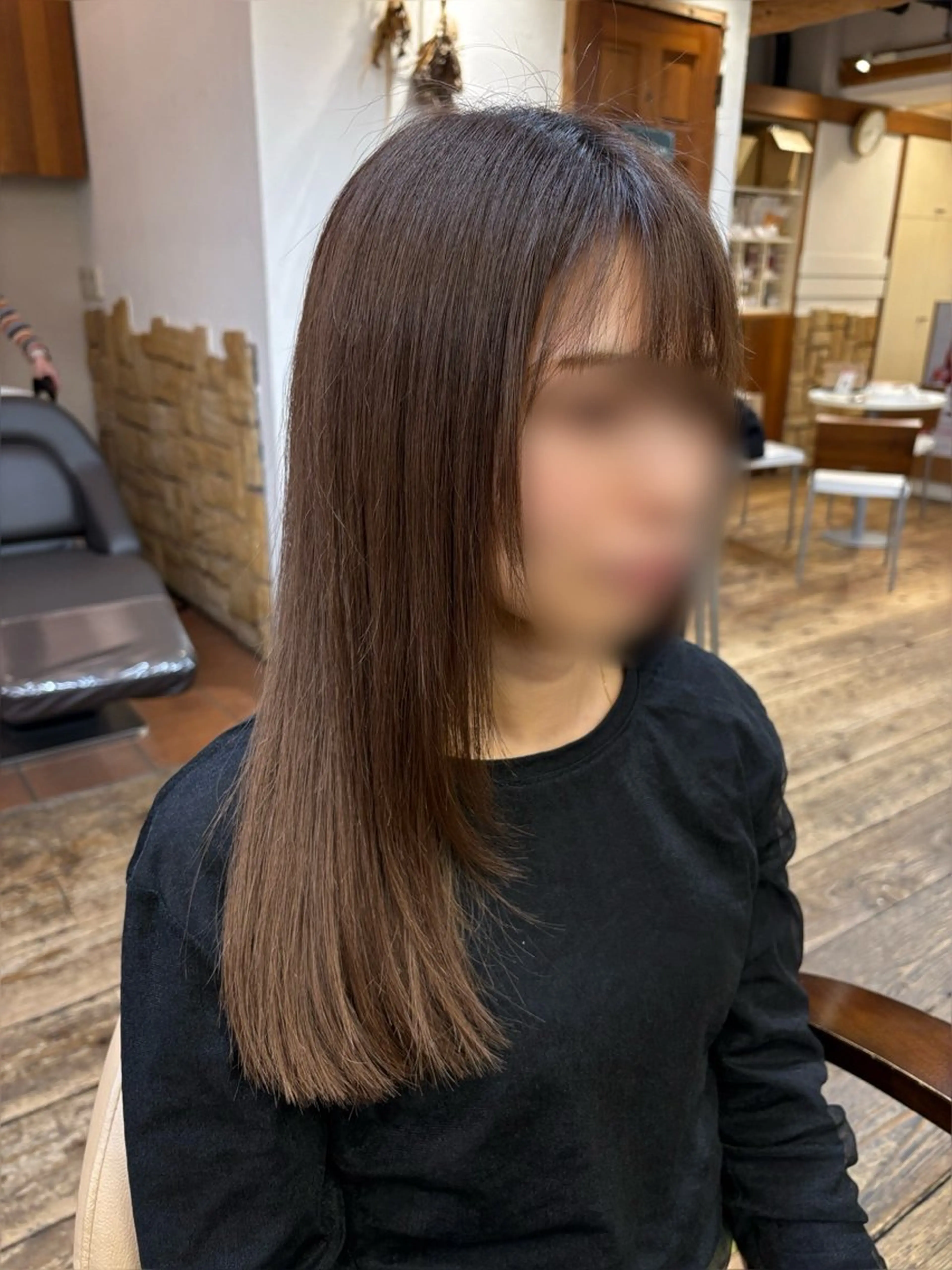 ロング 顔まわりレイヤー 顔周りカット レイヤーカット ロング シュリンプes石川橋店所属・✄﻿ショートモデル/ 落合 悠夏のヘアスタイル