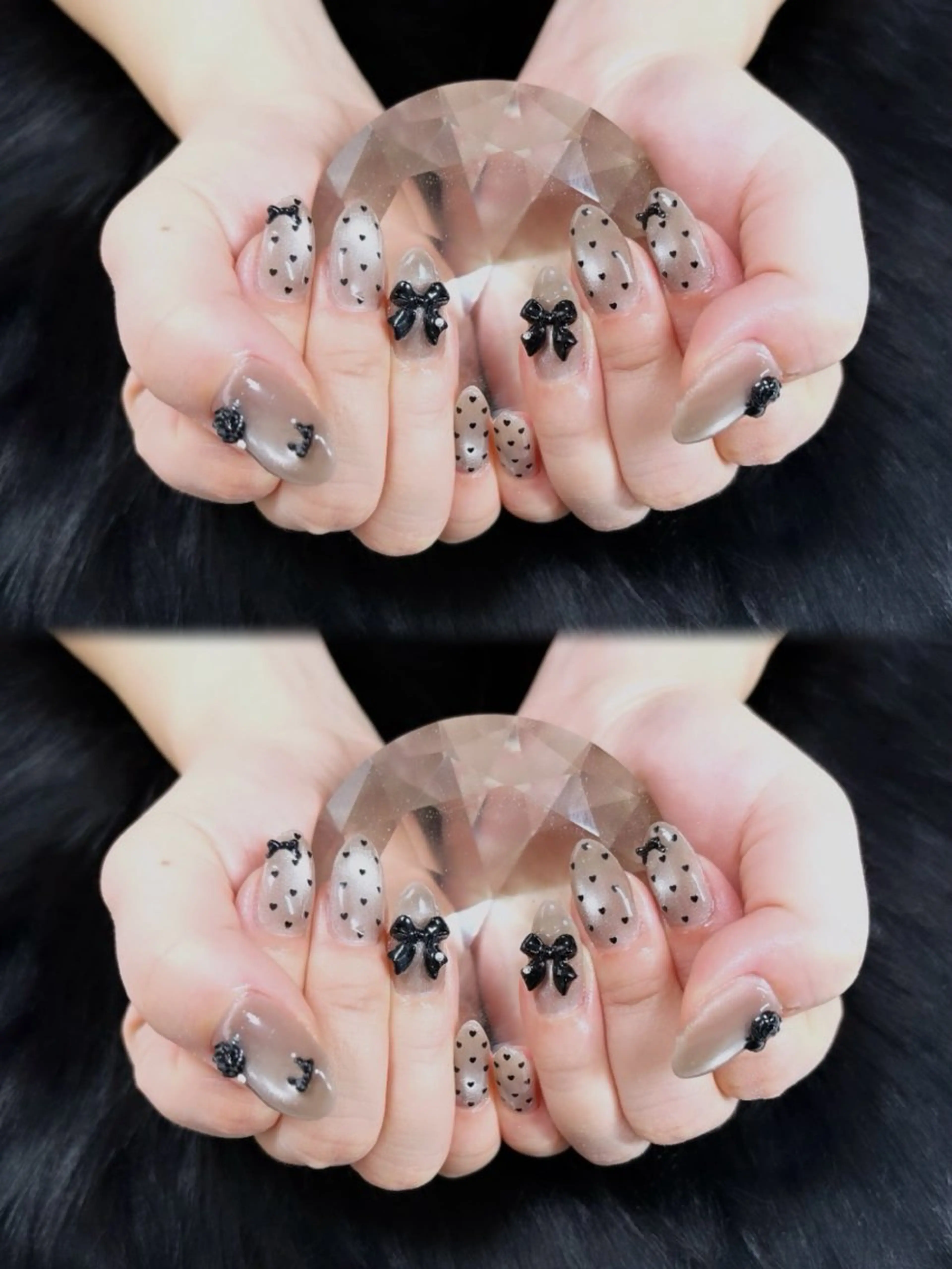 ネイル ドット ハート ハンドネイル 𝑵𝒂𝒊𝒍𝒔𝒂𝒍𝒐𝒏 𝑳𝒊𝒆𝒔𝒆所属・𝐋𝐢𝐞𝐬𝐞 𝐘𝐔𝐈のネイルデザイン