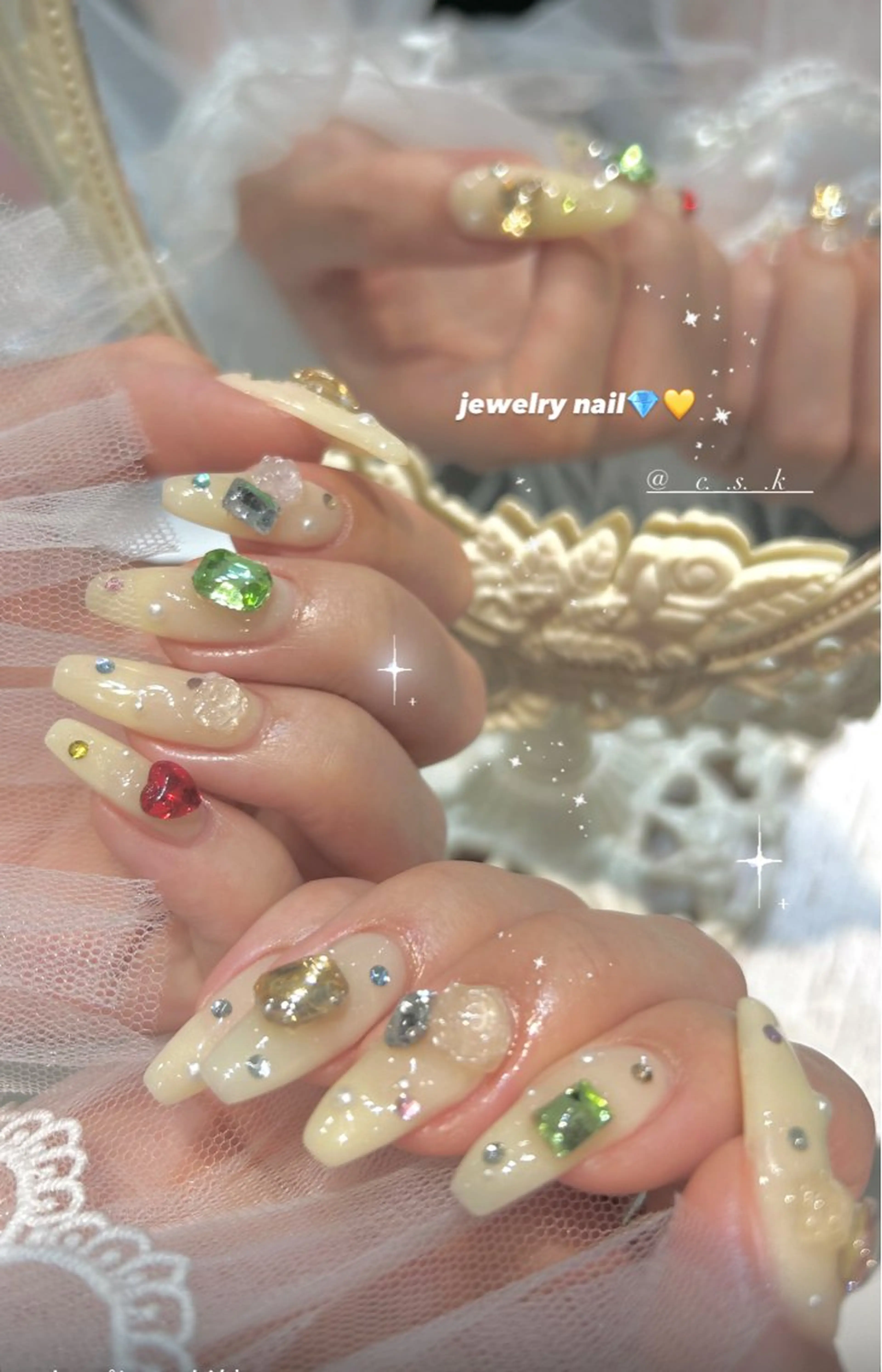 ネイル 持ち込み ハンドネイル 🎀チーク/ちゅるん 🫧chisa🎀のネイルデザイン