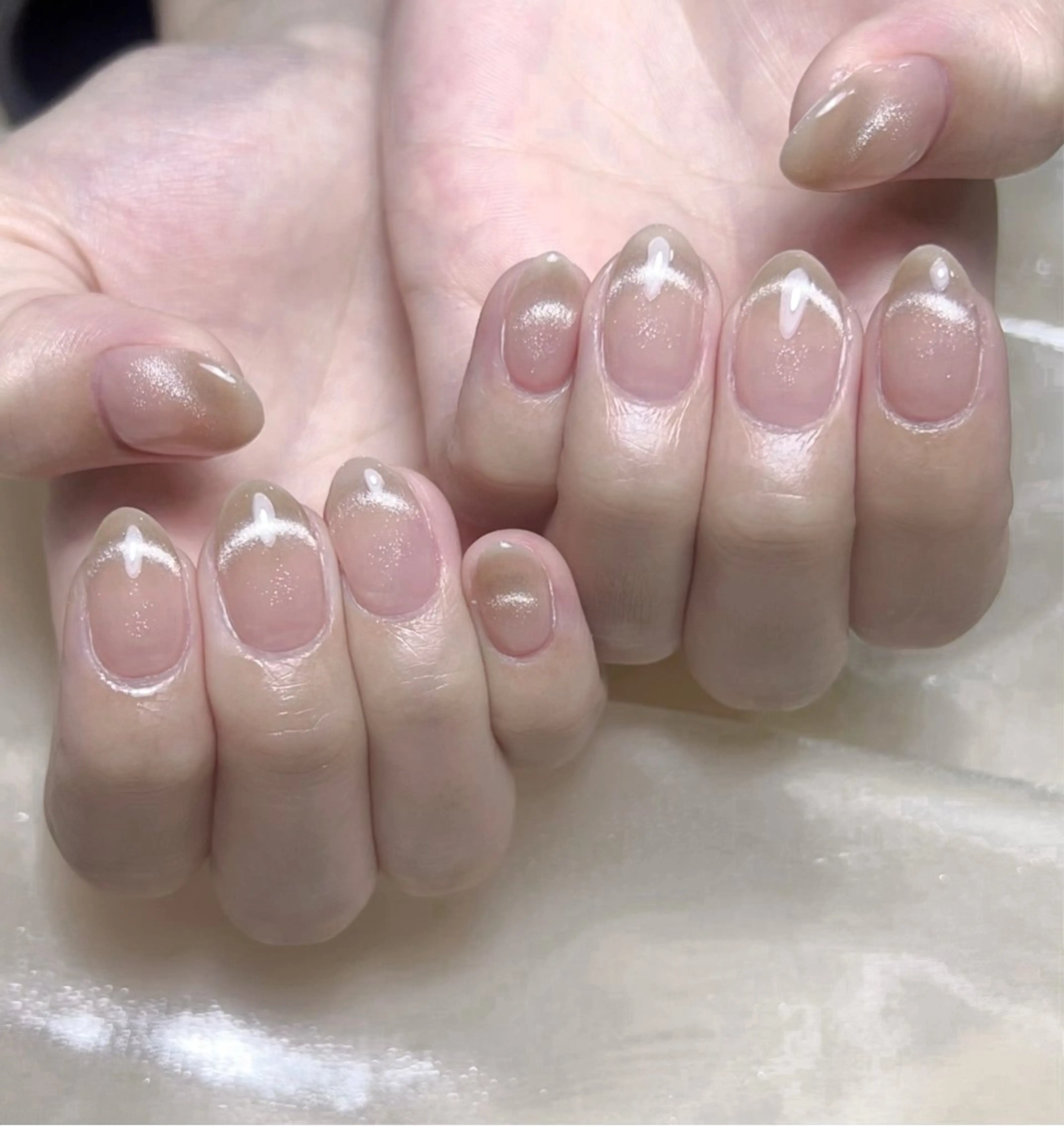 ネイル フレンチネイル マグネットネイル マグネットフレンチ ハンドネイル NAILサロン 木にいるのネイルデザイン