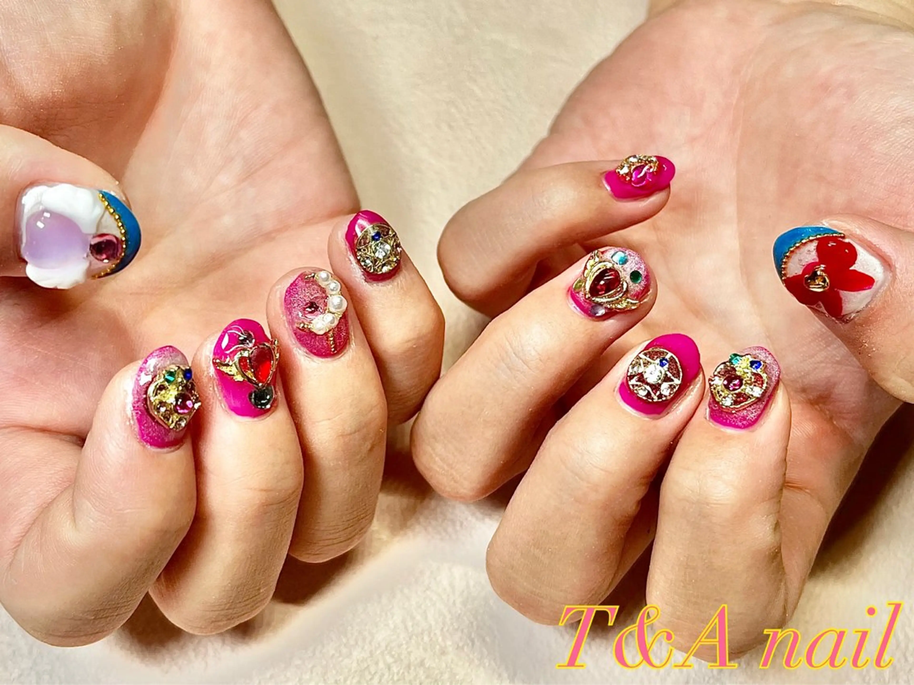 ネイル 長さ出し ジェルネイル ピンク スカルプネイル ショートネイル ハンドネイル T&A nailのネイルデザイン