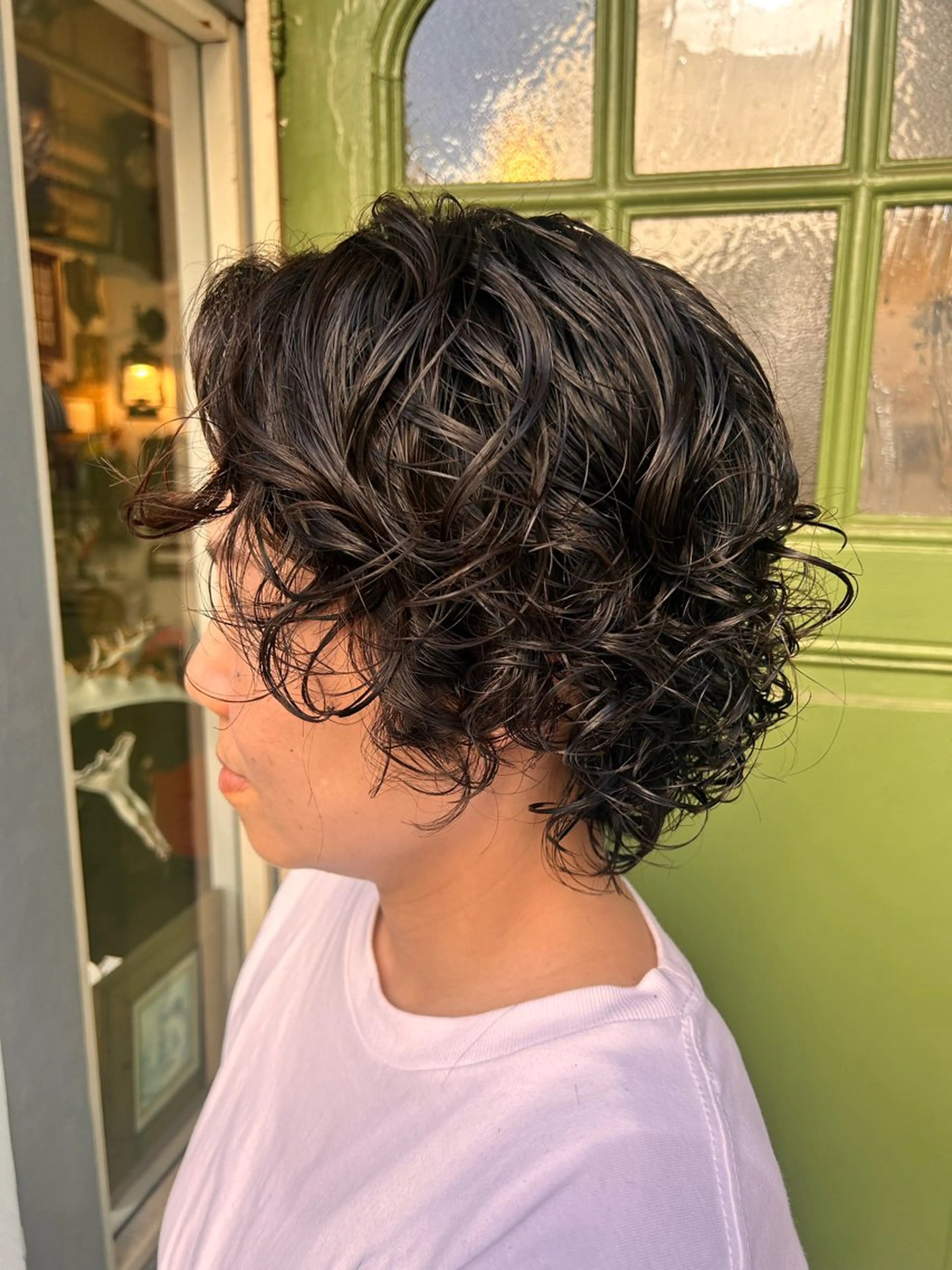 ショート パーマ カット パーマ 清水千優/パーマ/透 明感カラー/メンズのヘアスタイル