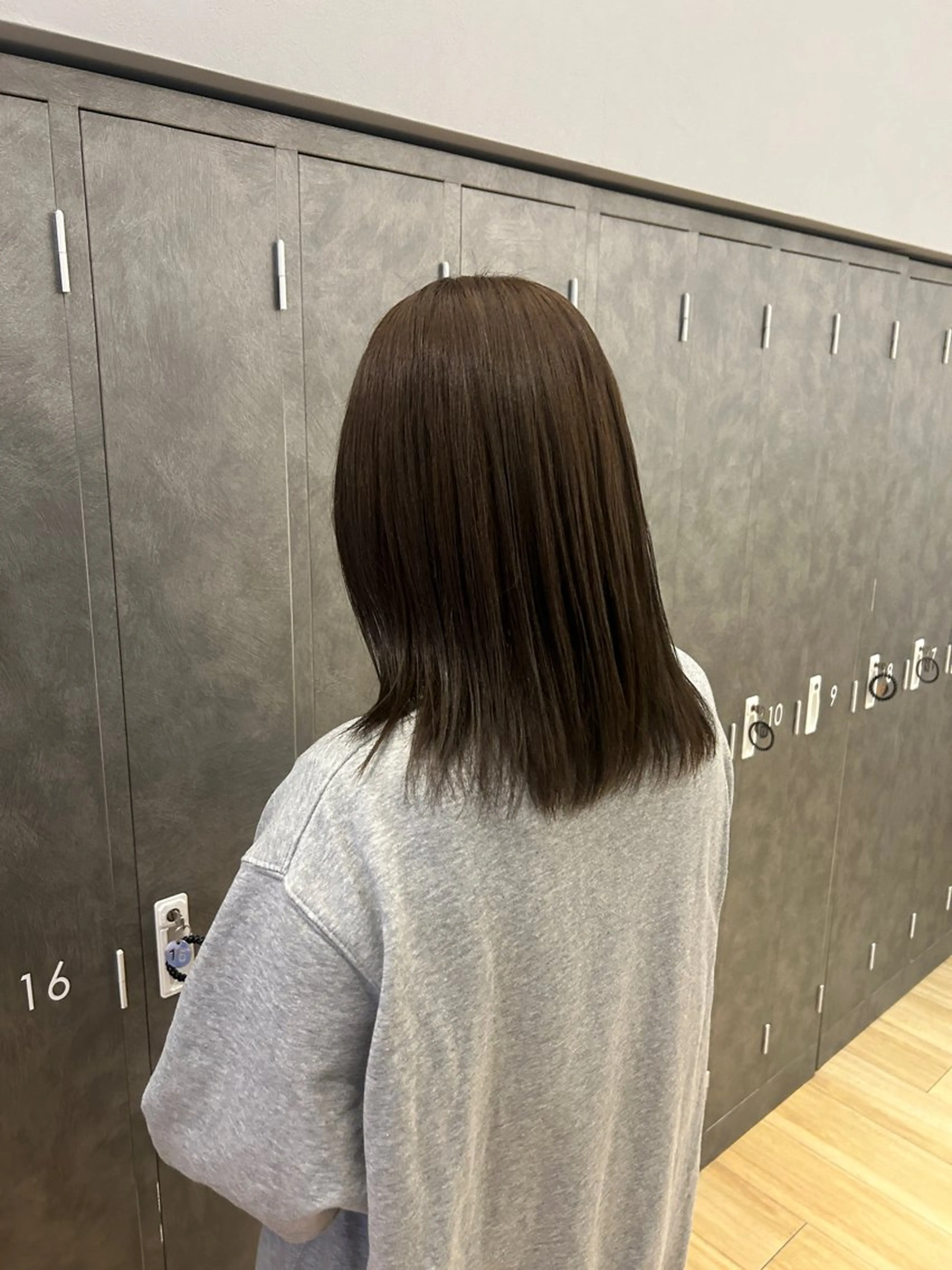 ミディアム カラー アッシュ アッシュブラウン ブラウンカラー カット ヘアカラー 暖色/ボブ/吉岡美音 GIEN NU茶屋町のヘアスタイル