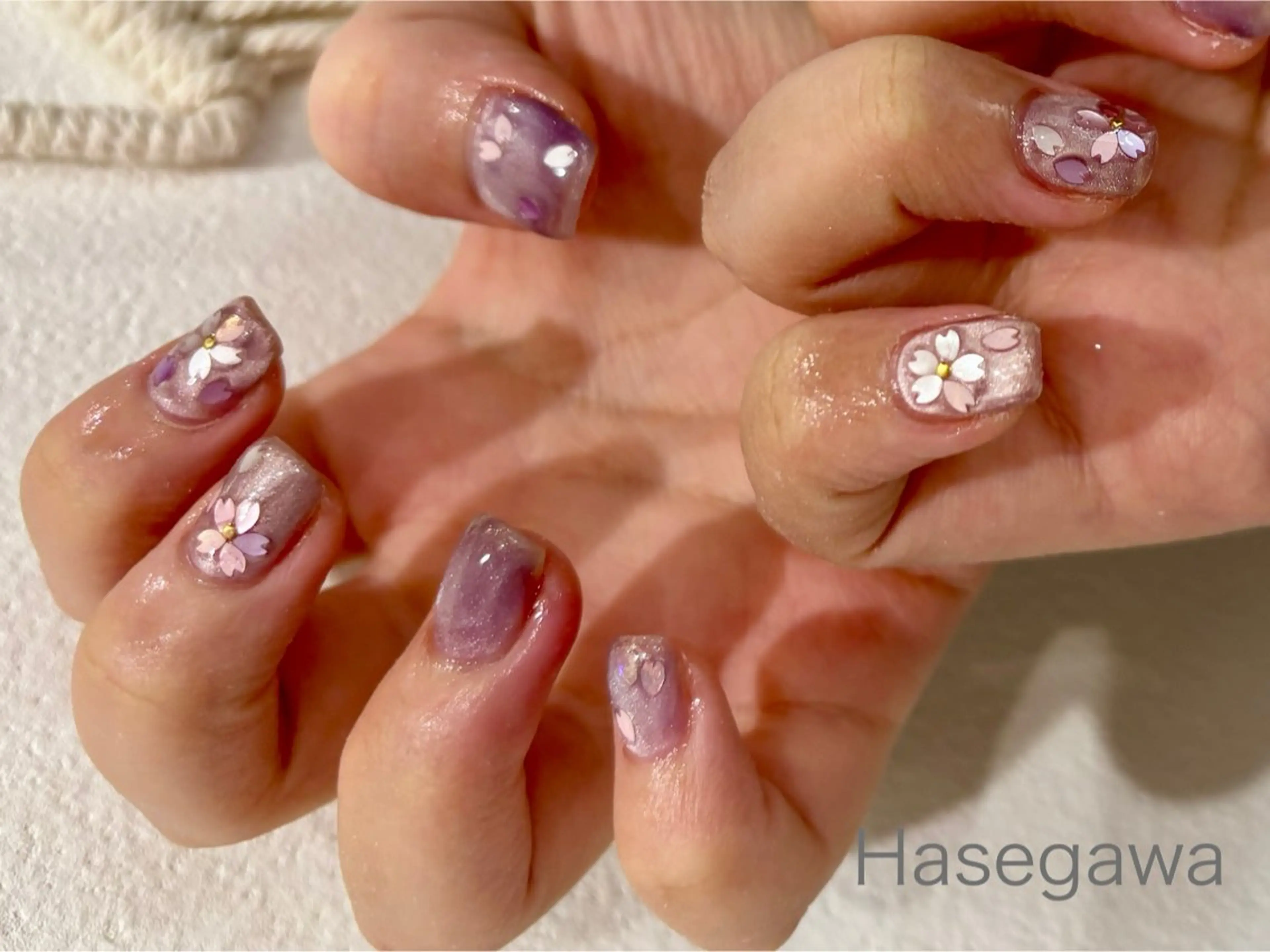 ネイル 桜ネイル マグネットネイル ハンドネイル DROP所属・DROP 長谷川のネイルデザイン