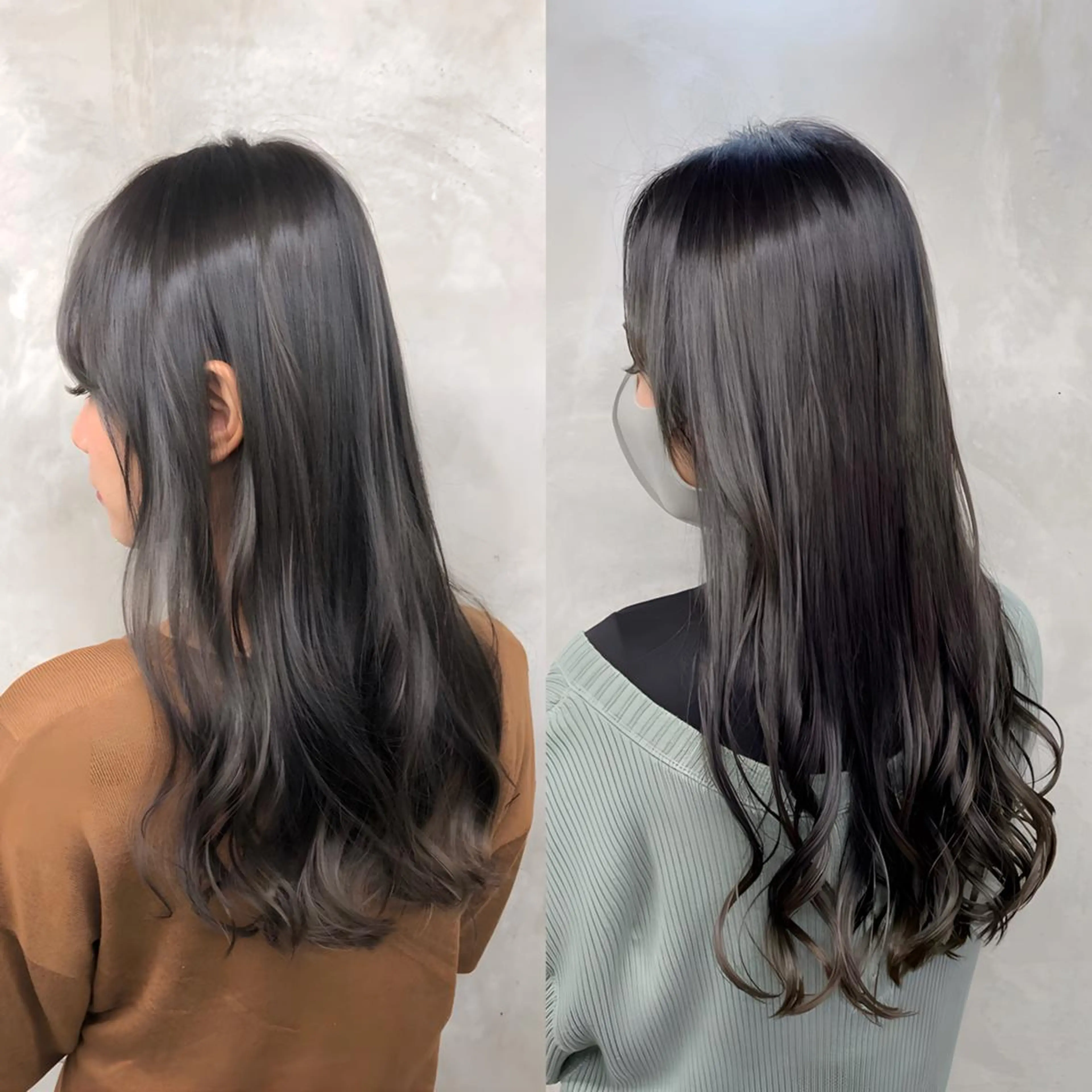 ロング カット ヘアカラー トリートメント 韓国レイヤーカット要 暗透カラー📓吉祥寺のヘアスタイル