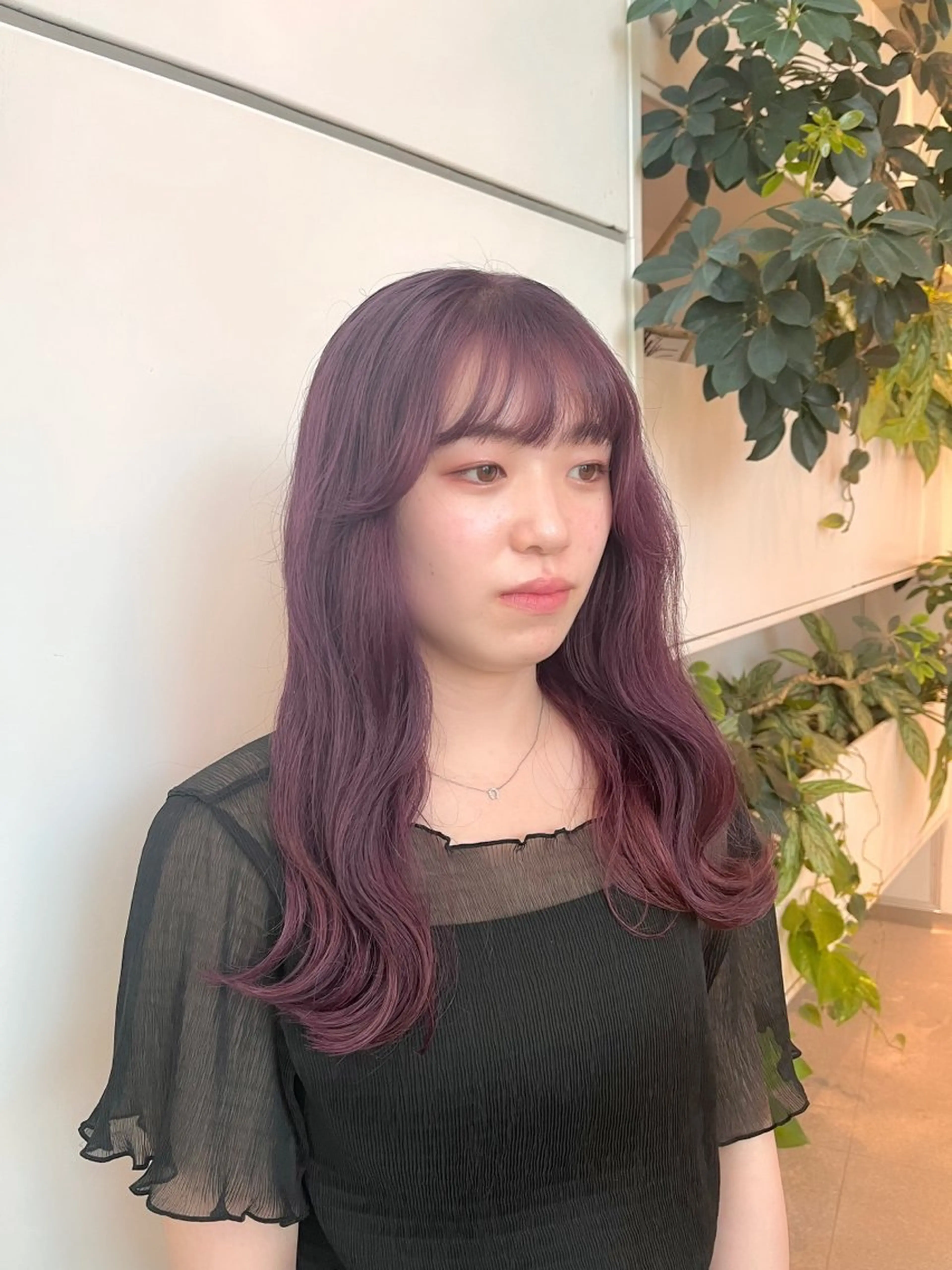 ロング カラー ラベンダーカラー ピンクカラー ピンクラベンダー カット ヘアカラー トリートメント くさかみさき🌼暖色 /耳つぼ/オタク🌼のヘアスタイル